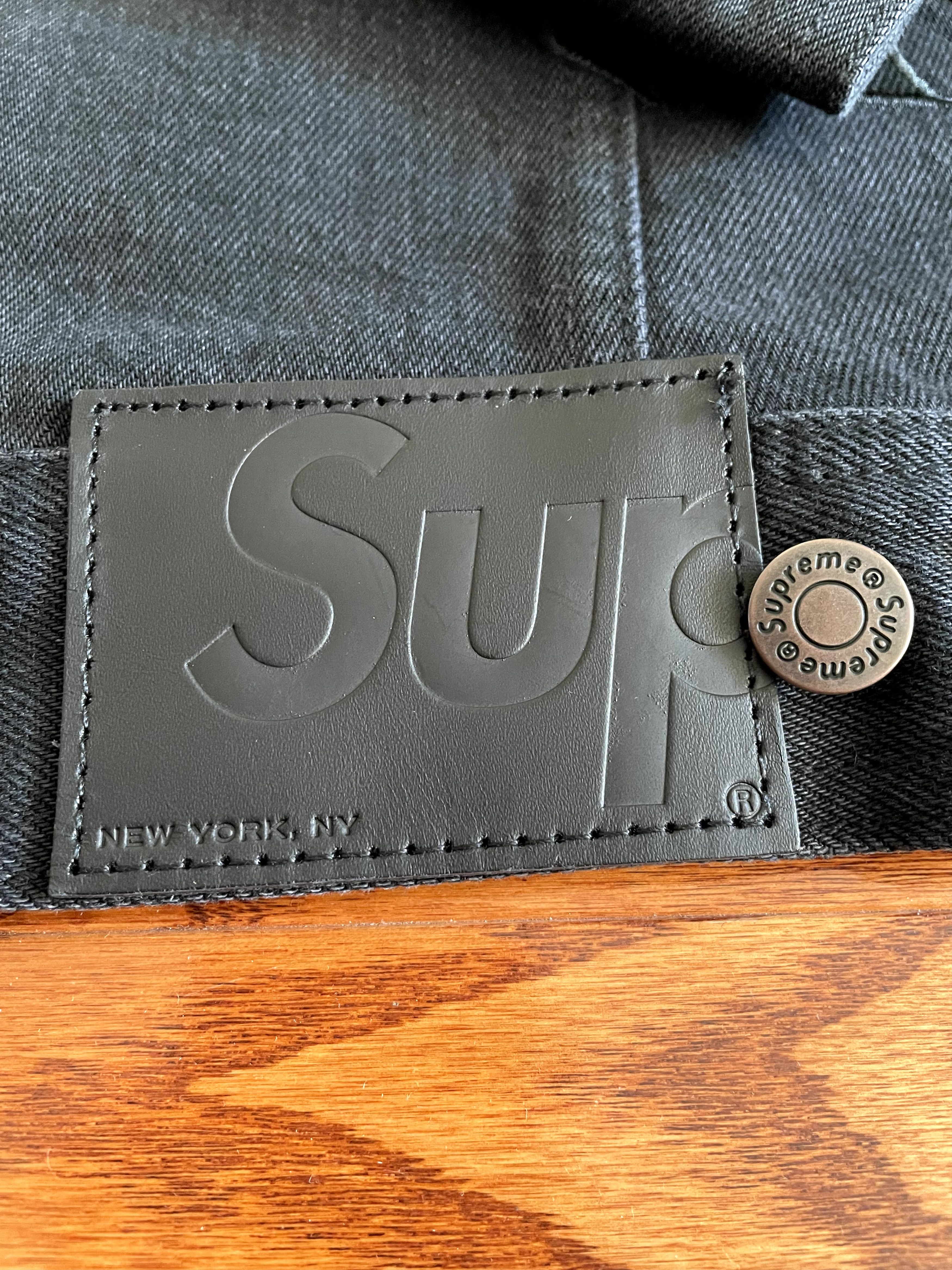 New York Yankees × Supreme Supreme New York Yankees Denim Trucker Jacket Black Large Size US L / EU 52-54 / 3 - 6 Thumbnail
