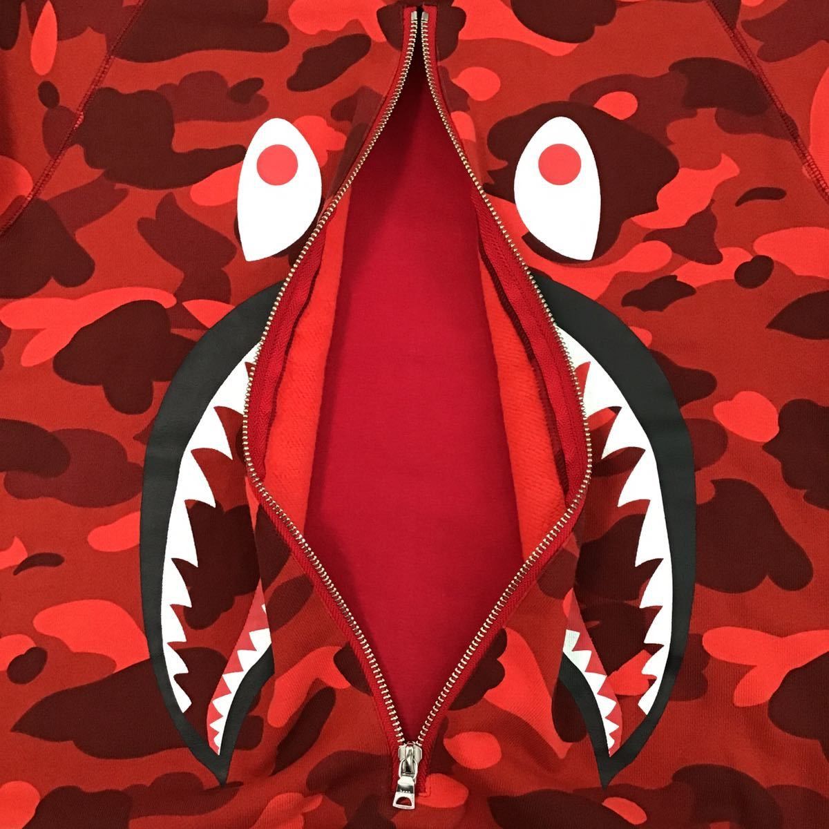 Bape BAPE Real Zip Shark sweat shirt red camo Size US S / EU 44-46 / 1 - 3 Thumbnail