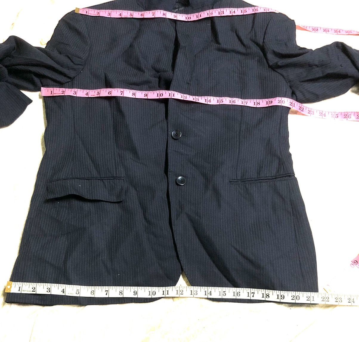 Designer × Kansai Yamamoto × Vintage VINTAGE KANSAI YAMAMOTO BLEND WOOL STRIPE BLAZER Size US M / EU 48-50 / 2 - 10 Thumbnail