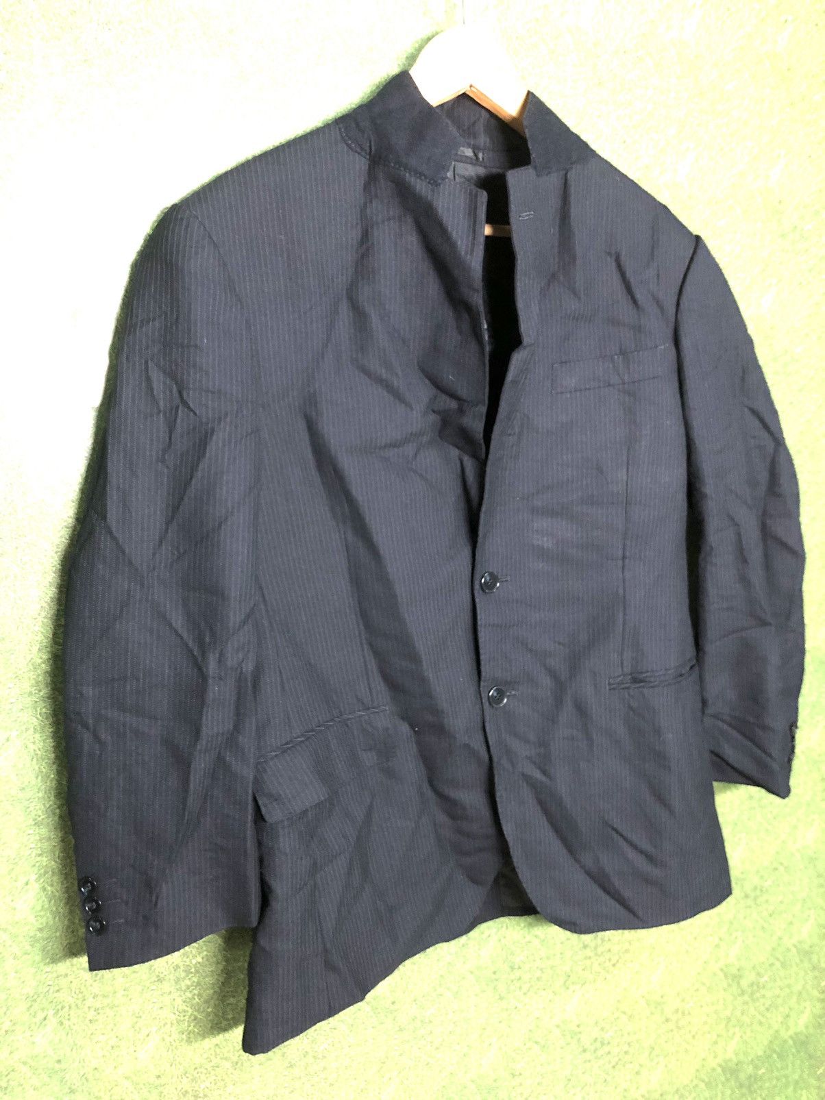 Designer × Kansai Yamamoto × Vintage VINTAGE KANSAI YAMAMOTO BLEND WOOL STRIPE BLAZER Size US M / EU 48-50 / 2 - 2 Thumbnail