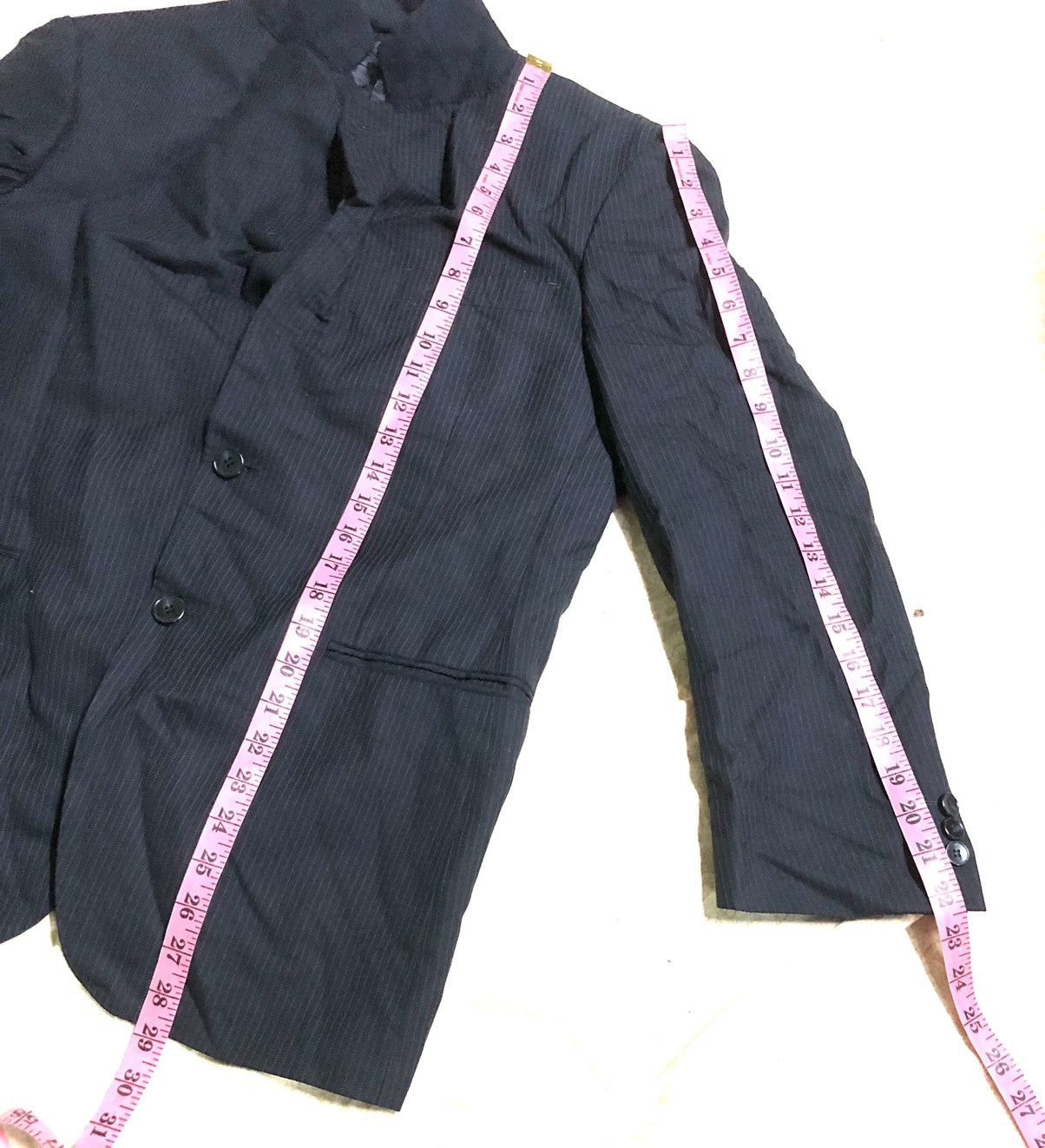 Designer × Kansai Yamamoto × Vintage VINTAGE KANSAI YAMAMOTO BLEND WOOL STRIPE BLAZER Size US M / EU 48-50 / 2 - 11 Thumbnail