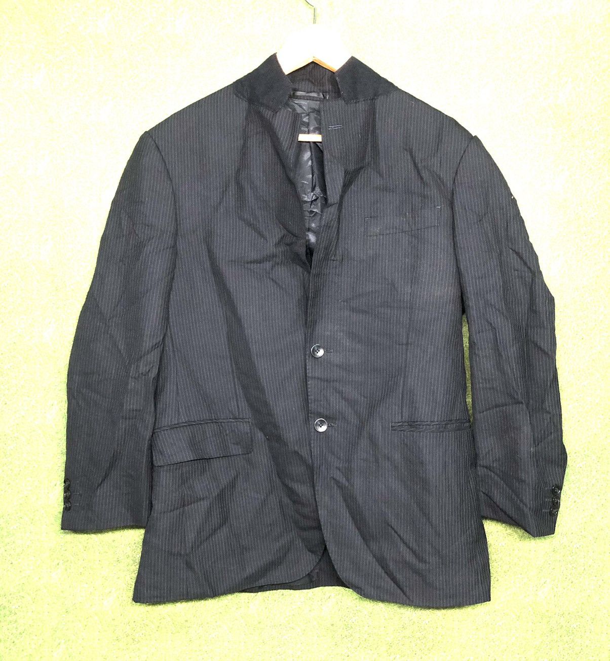 Designer × Kansai Yamamoto × Vintage VINTAGE KANSAI YAMAMOTO BLEND WOOL STRIPE BLAZER Size US M / EU 48-50 / 2 - 1 Thumbnail