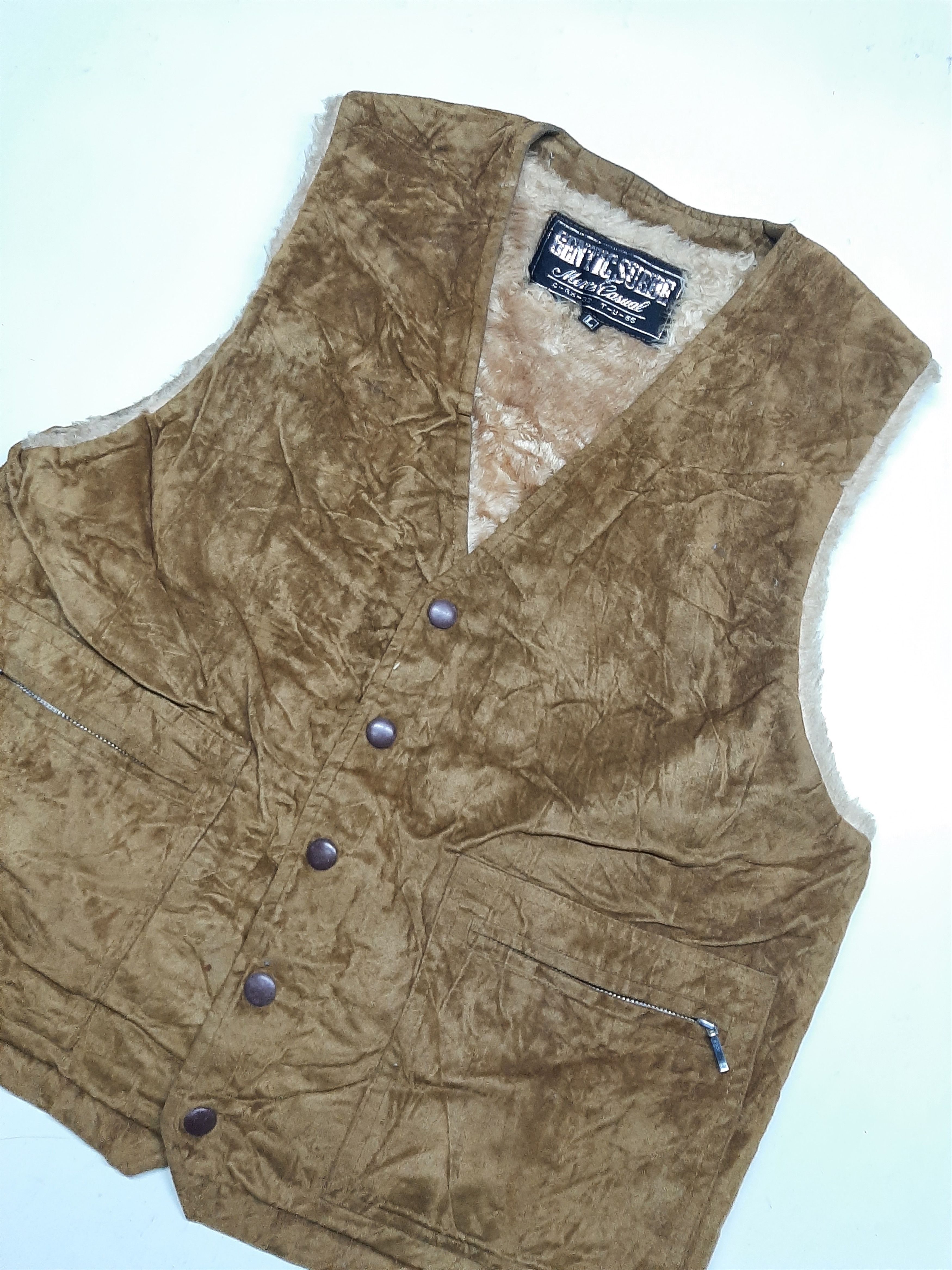 Japanese Brand × Other × Vintage GENTIC SUEDE MENS CASUAL VEST JAPAN 🇯🇵 Size US M / EU 48-50 / 2 - 3 Thumbnail