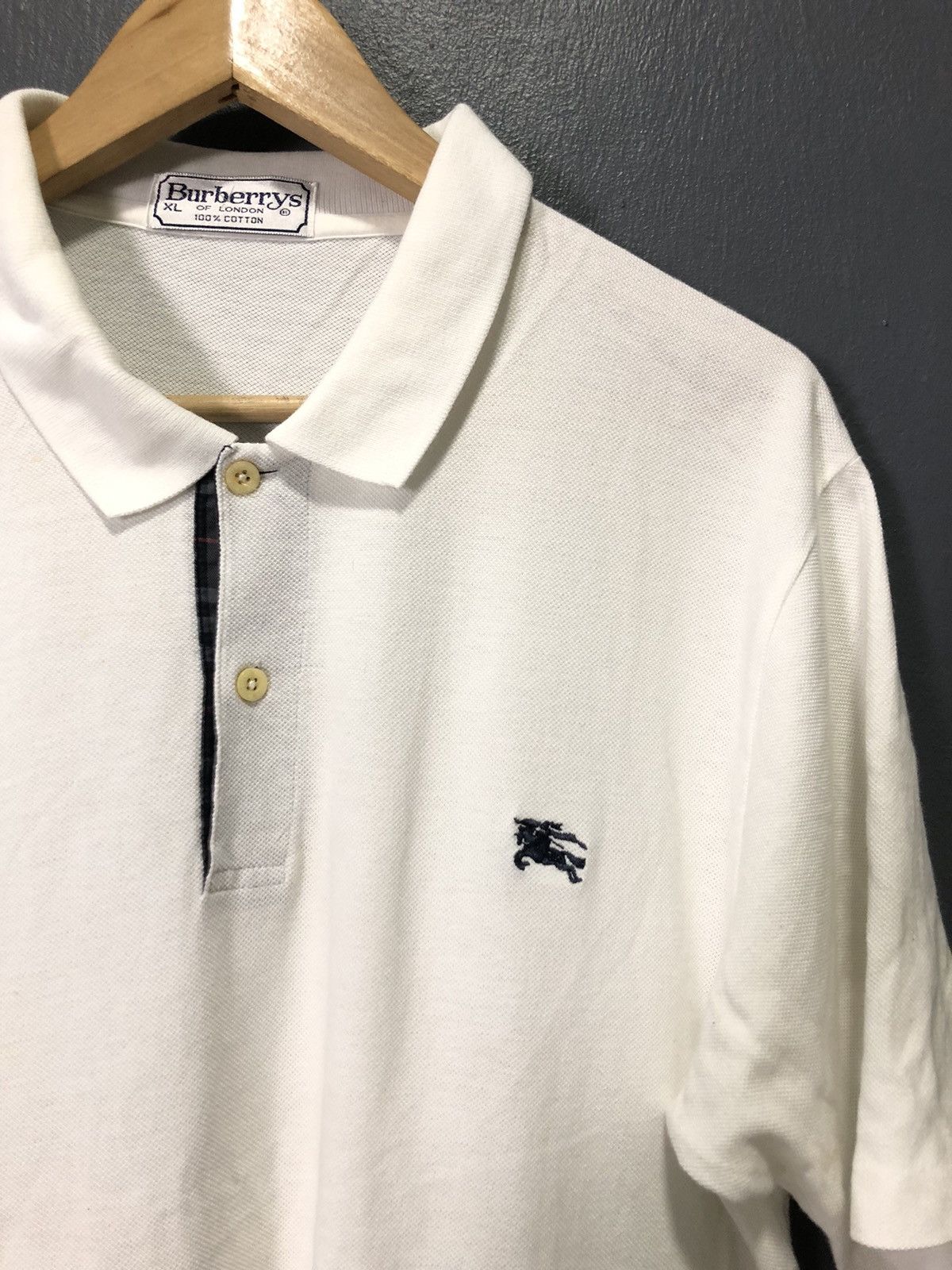 image of Burberrys Old Polo Shirt in White, Men's (Size Large)