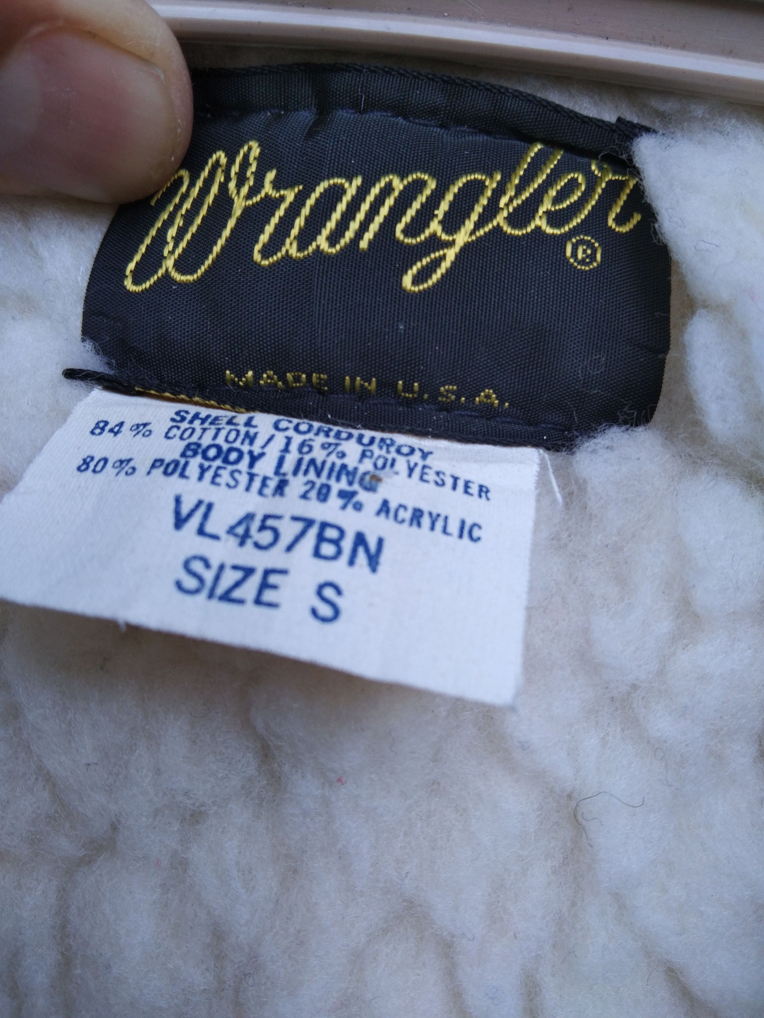 Wrangler VINTAGE WRANGLER COLDUROY VEST LINING SHERPA Size US S / EU 44-46 / 1 - 12 Thumbnail