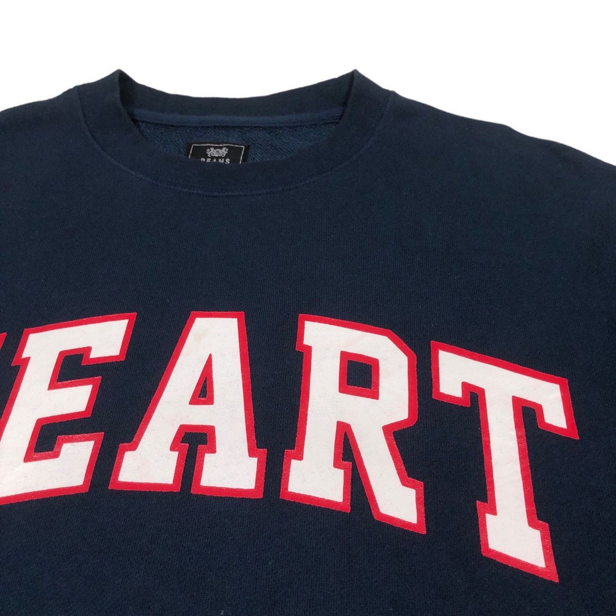 Beams Plus × Japanese Brand × Vintage Beams Heart Navy Big Logo Sweatshirt Size US M / EU 48-50 / 2 - 3 Thumbnail