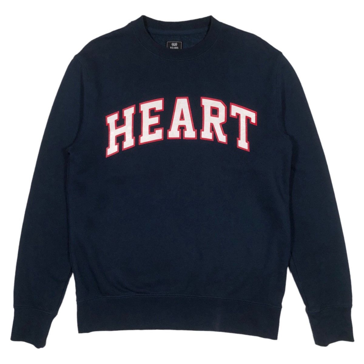 Beams Plus × Japanese Brand × Vintage Beams Heart Navy Big Logo Sweatshirt Size US M / EU 48-50 / 2 - 1 Thumbnail
