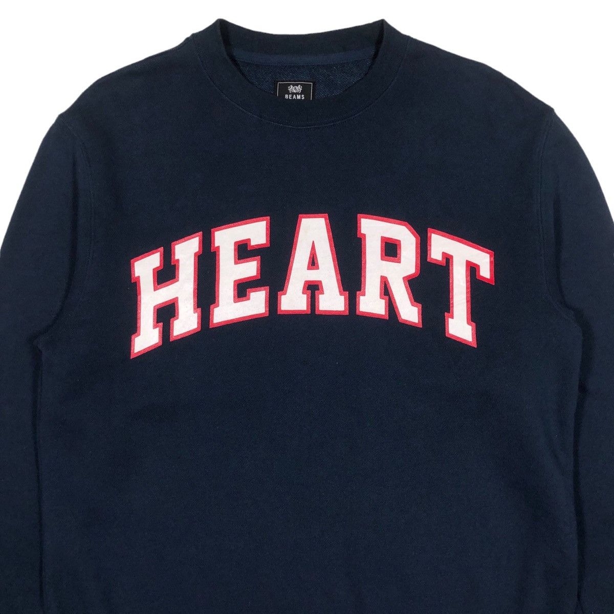 Beams Plus × Japanese Brand × Vintage Beams Heart Navy Big Logo Sweatshirt Size US M / EU 48-50 / 2 - 2 Thumbnail