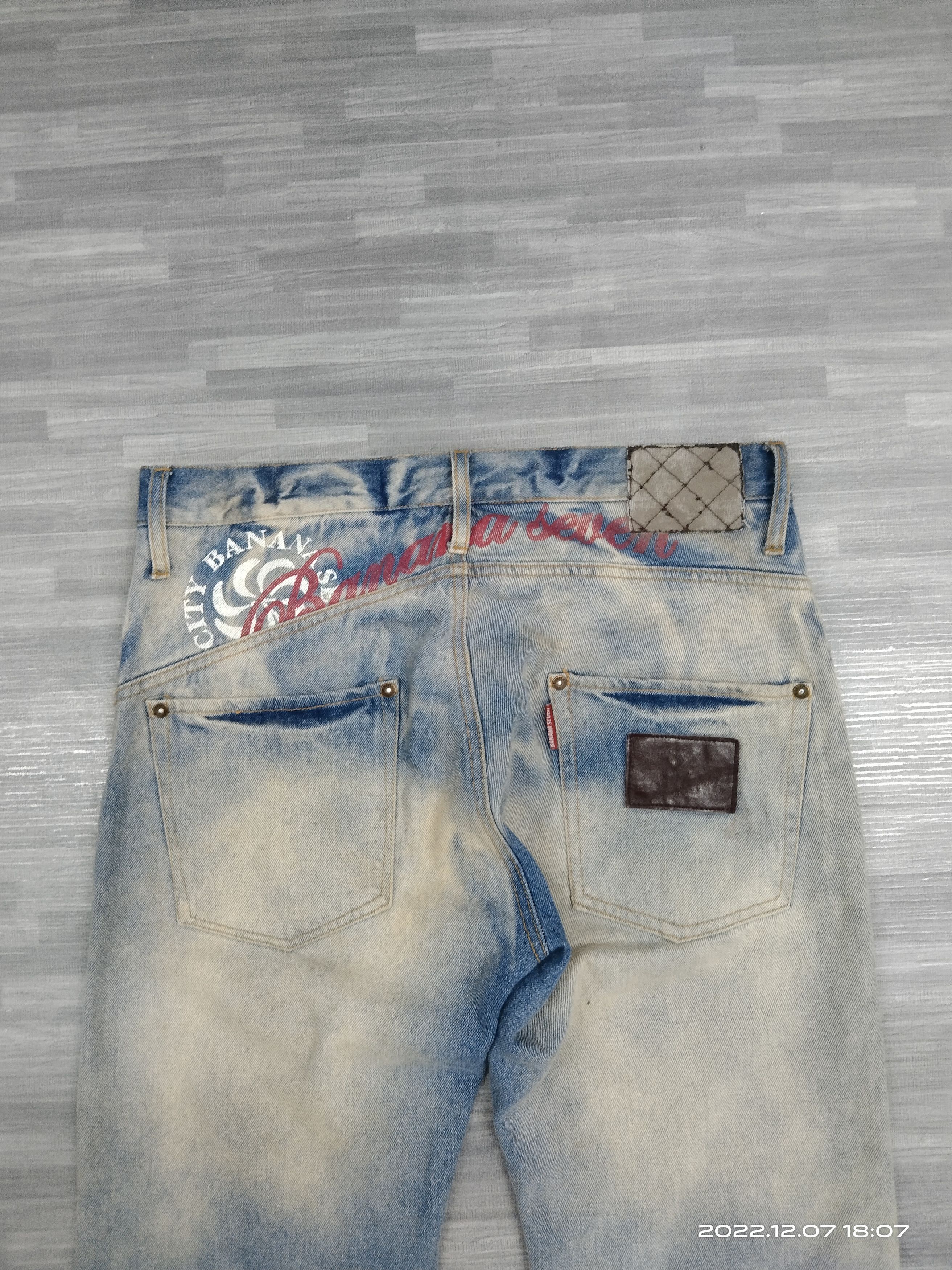 Japanese Brand THRASH RUSTY BANANA SEVEN DENIM PANTS Size US 32 / EU 48 - 5 Thumbnail