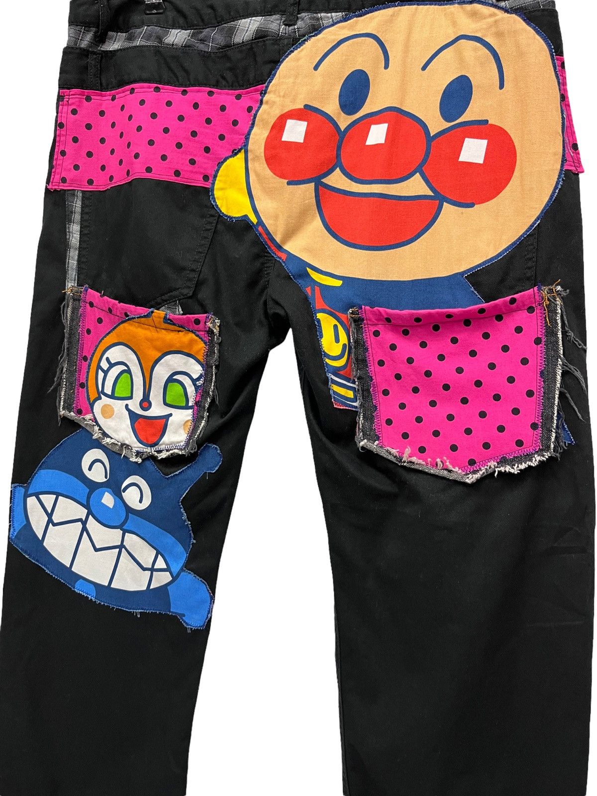 Japanese Brand RARE🔥Japanese Anime ANPANMAN Big Patch Double Waist Pants Size US 37 - 3 Thumbnail