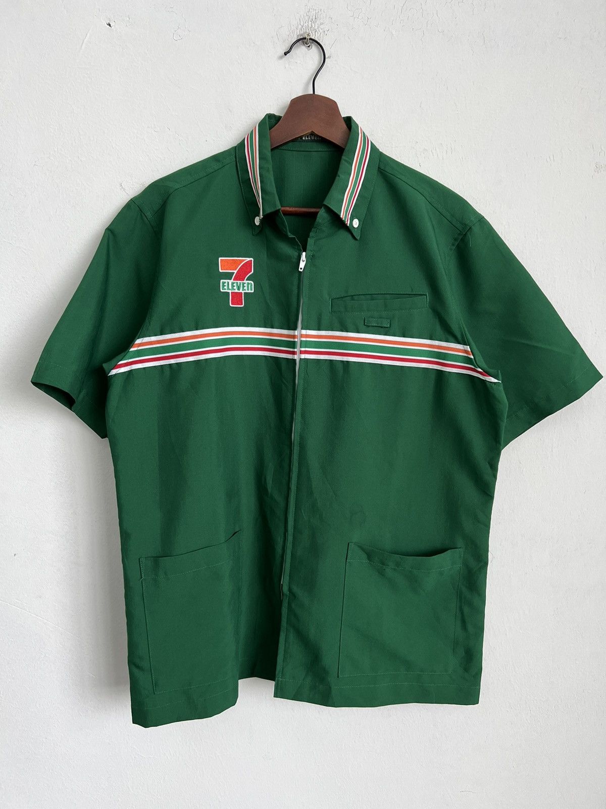 image of Vintage 7 Eleven Shirts Jacket in Green, Men's (Size Medium)
