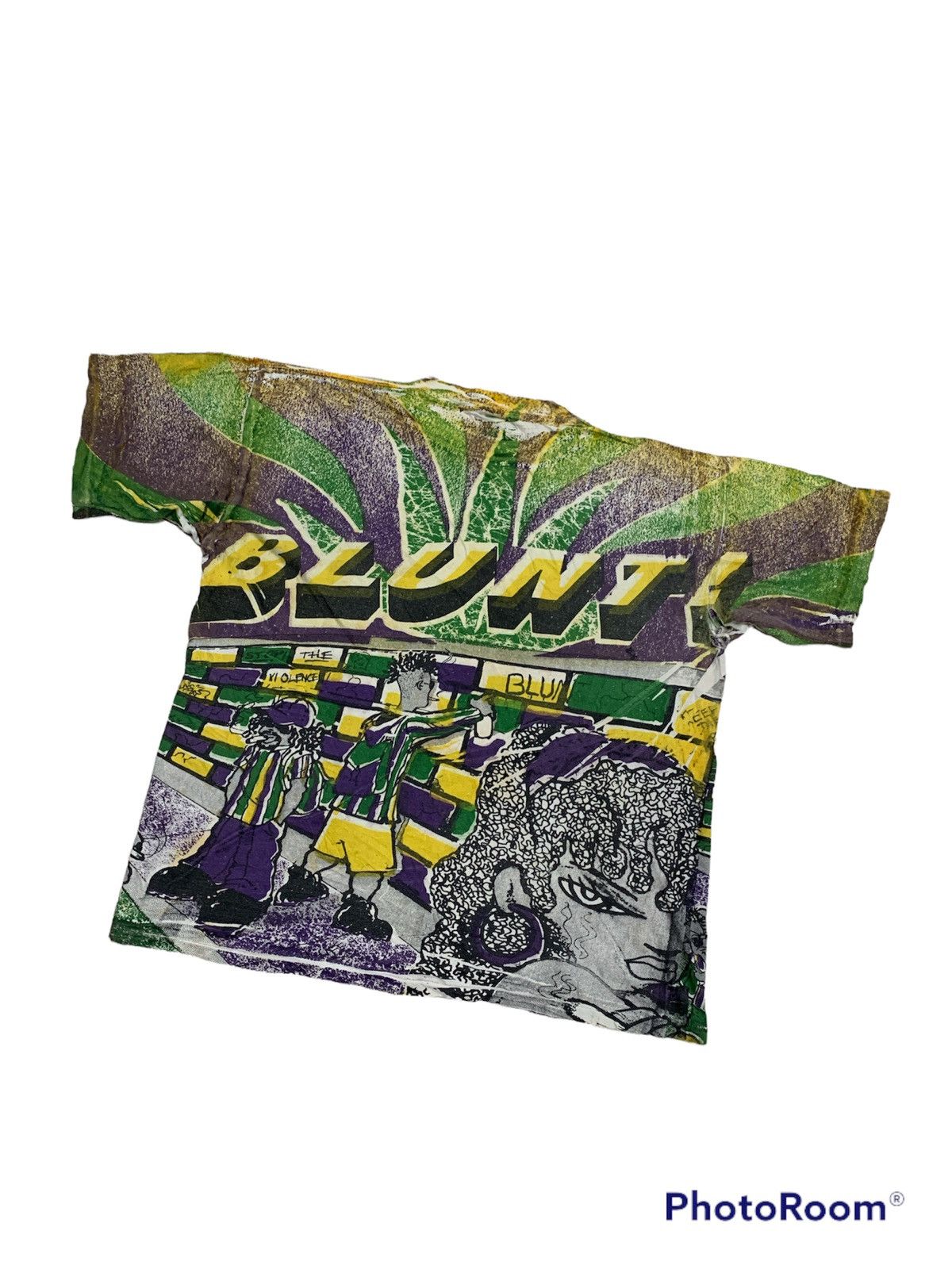 Rap Tees × Vintage VINTAGE 1990s OVERPRINT BLUNT! WEED MARIJUANA SHIRT Size US L / EU 52-54 / 3 - 2 Thumbnail