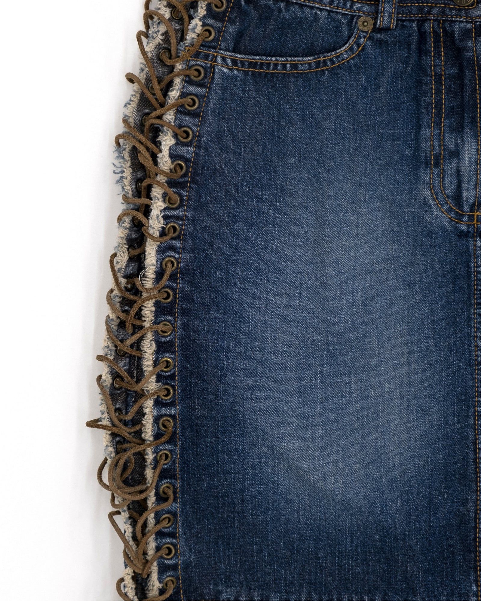 plein sud Plein Sud Lace-Up Mini Skirt Size 28" / US 6 / IT 42 - 2 Thumbnail