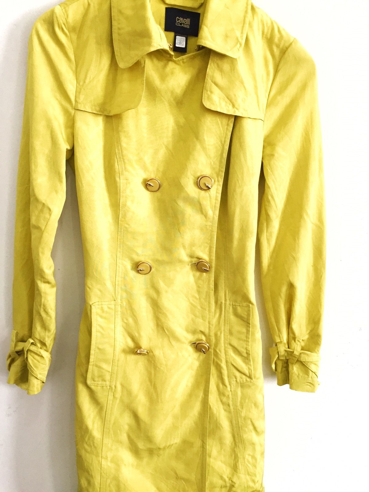 Just Cavalli Roberto Cavalli 🇮🇹 Gold Double Breasted Long Coat Size US S / EU 44-46 / 1 - 3 Thumbnail