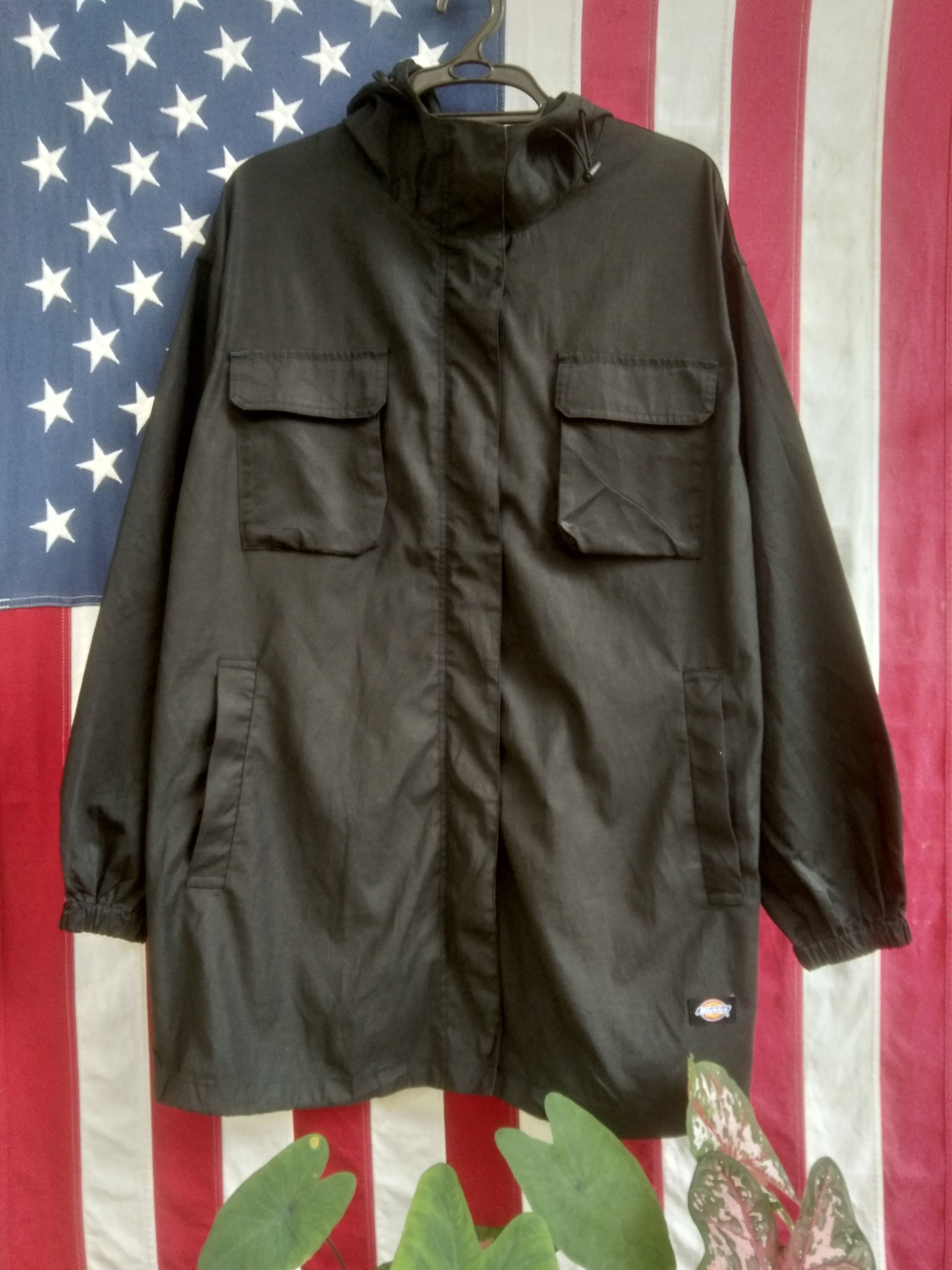 image of Lightlayers Dickies Hoodie Long Jacket in Black, Men's (Size Large)