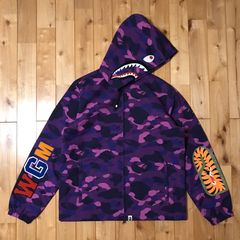 33313 bape color camo shark full zip hoody green/purple XXL