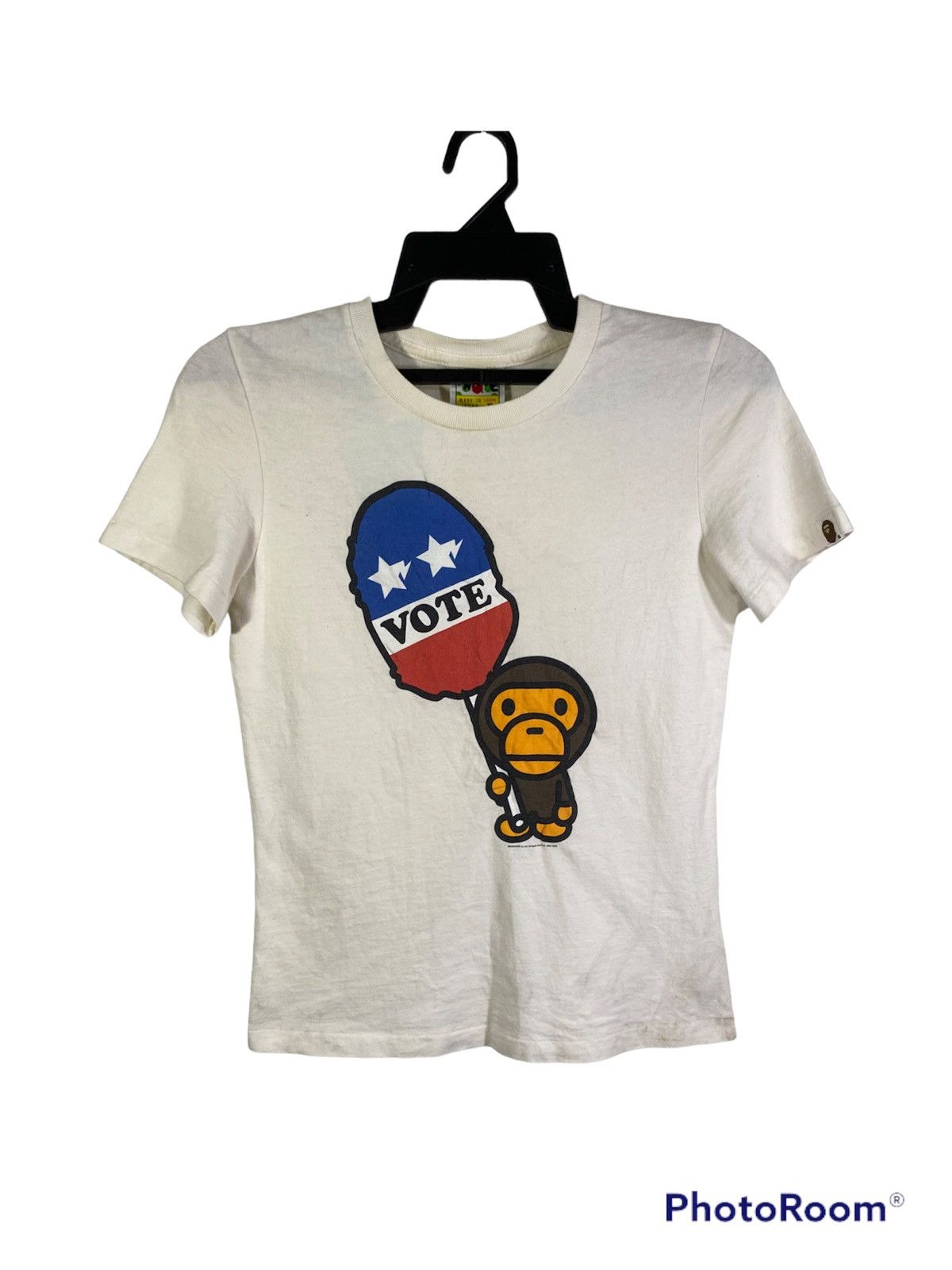 image of Bape x Nigo 2008 Baby Milo Vote Tee in White, Women's (Size XS)