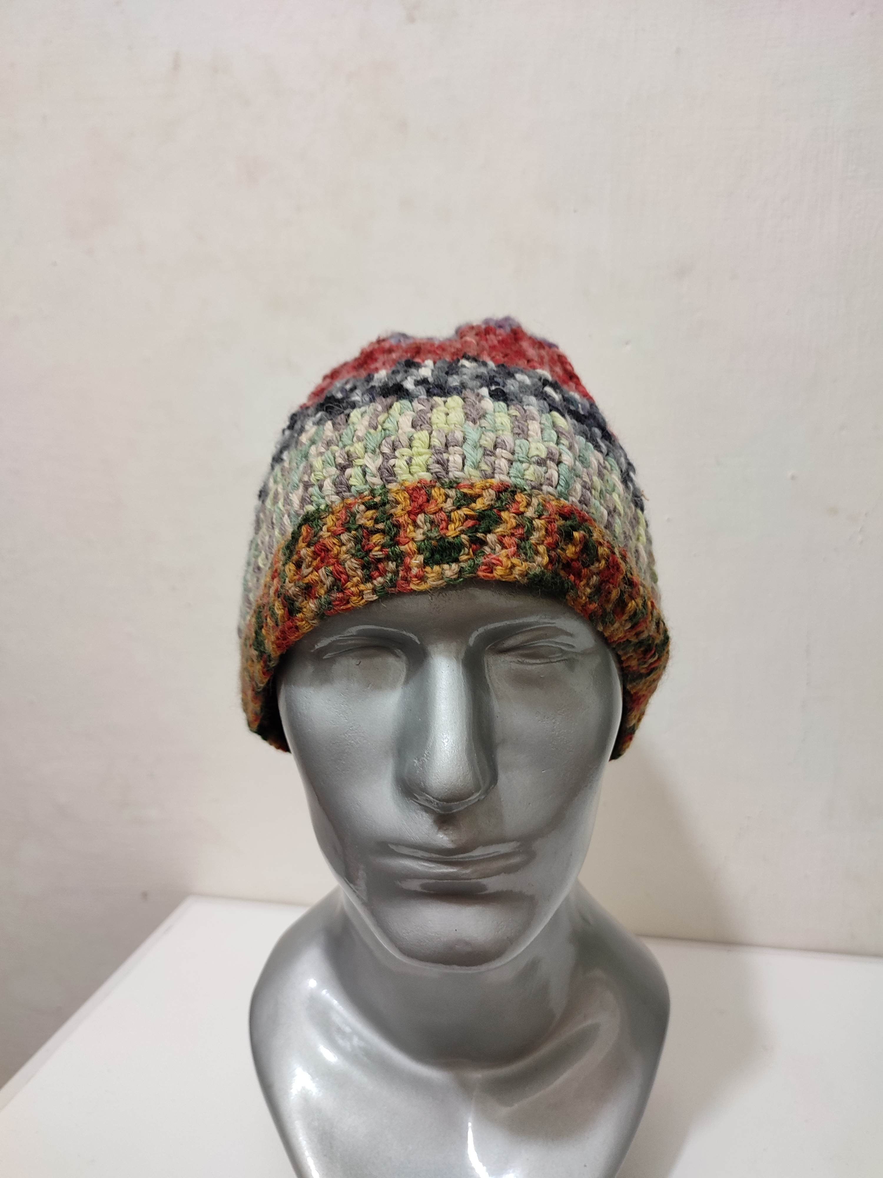 Other 🔥Unknown Japanese Multi colour Knitted beanie Hats Size ONE SIZE - 2 Thumbnail