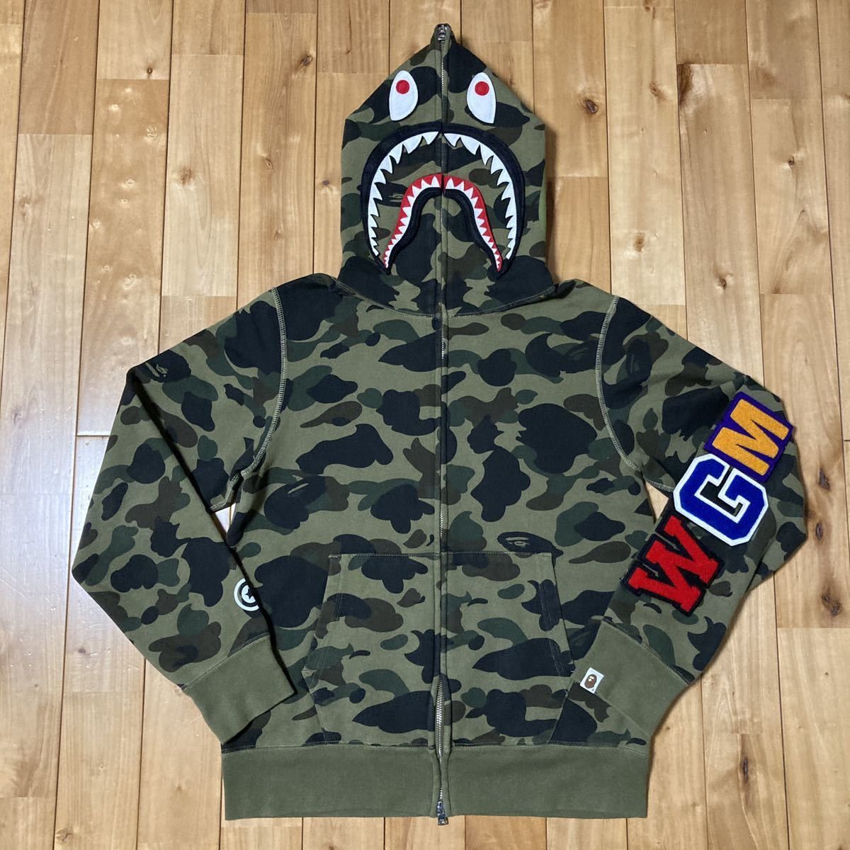 Bape BAPE DETACHABLE Shark full zip hoodie 1st camo green Size US M / EU 48-50 / 2 - 2 Thumbnail