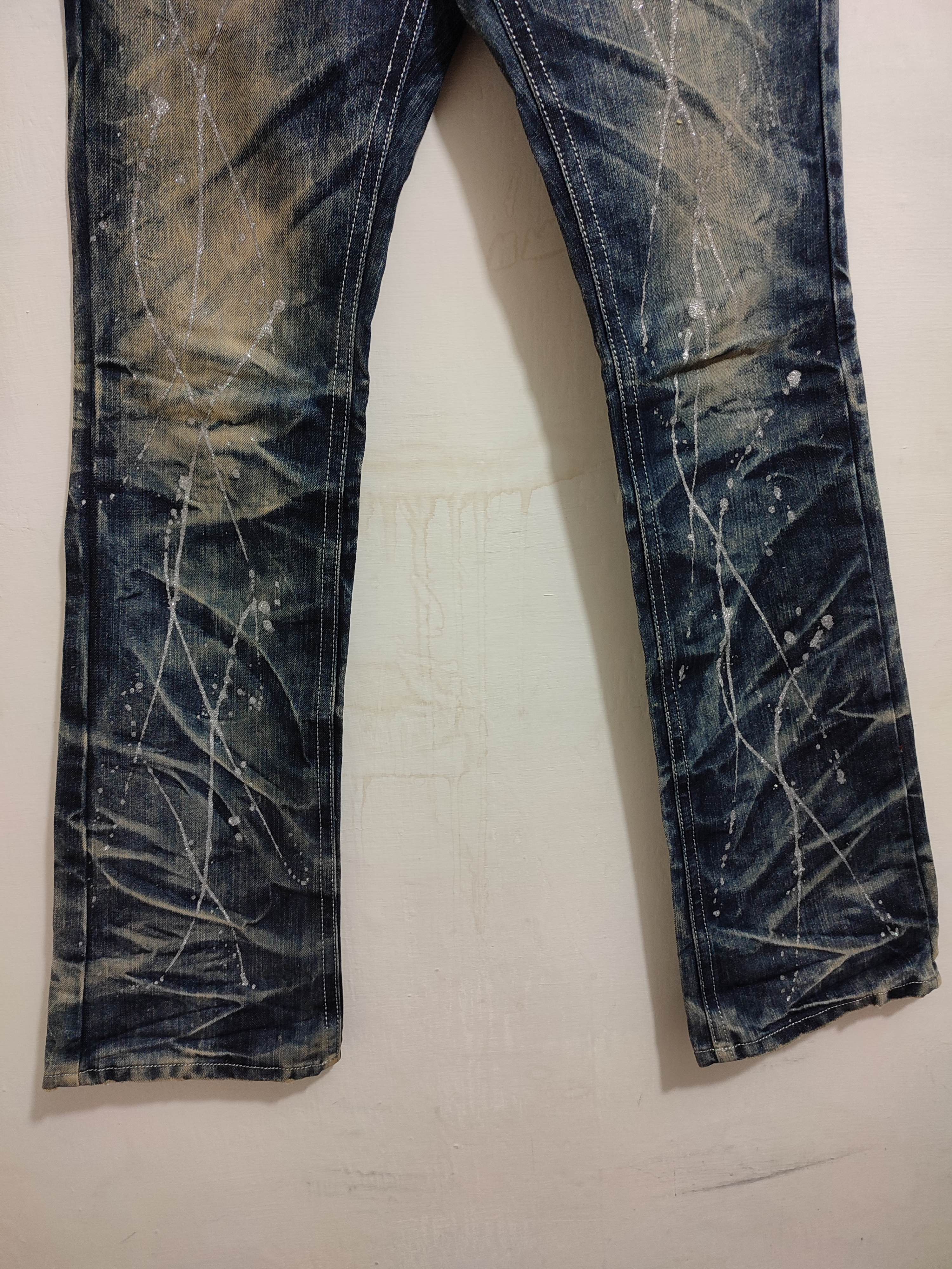 Japanese Brand 🔥XFRM Japan Acid Wash Jeans Skull Pants Painted Flared Size US 29 - 13 Thumbnail