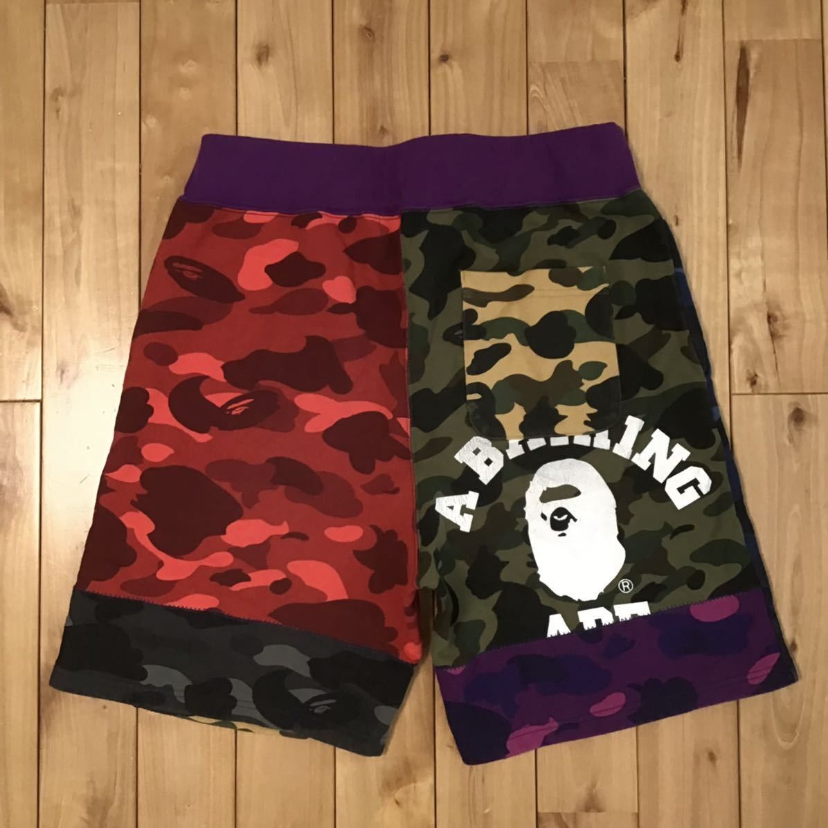 Bape BAPE Mix camo College logo sweat shorts a bathing ape★size L Size US 34 / EU 50 - 3 Thumbnail