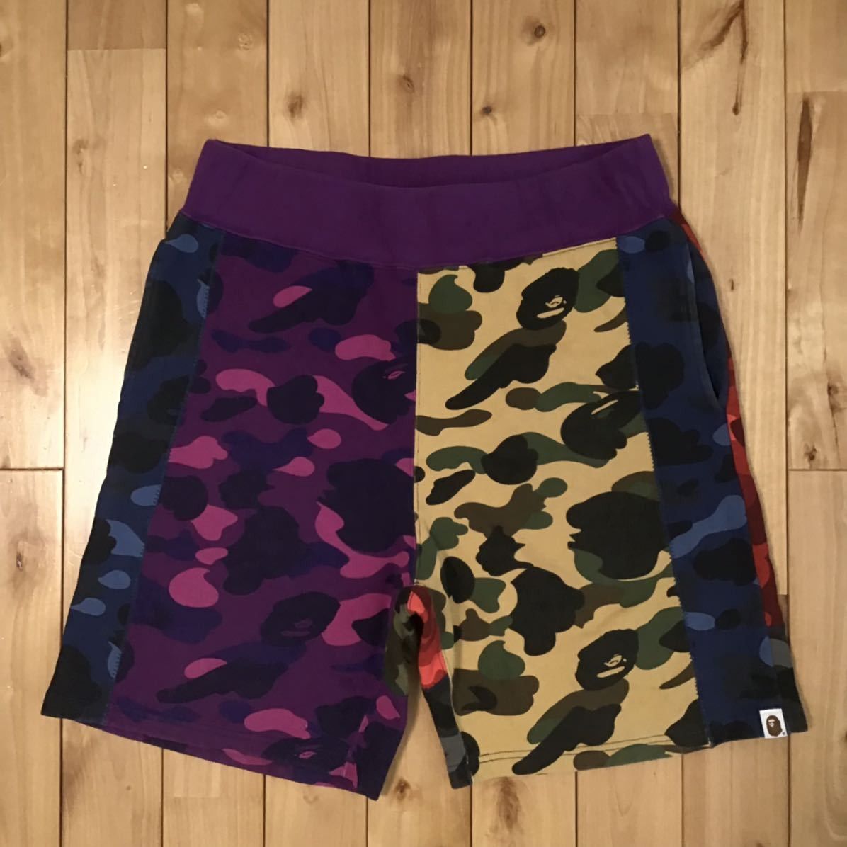 Bape BAPE Mix camo College logo sweat shorts a bathing ape★size L Size US 34 / EU 50 - 2 Thumbnail