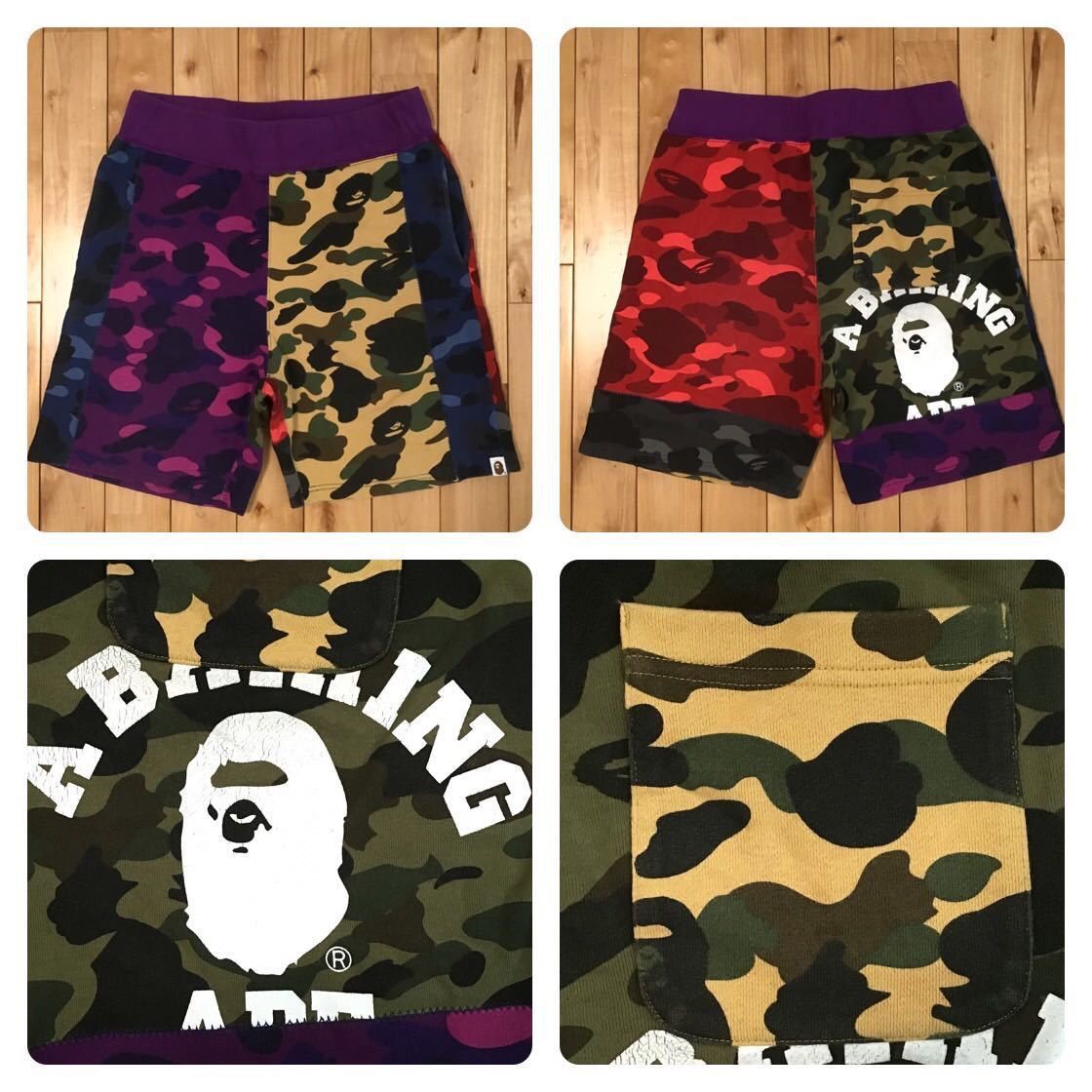 Bape BAPE Mix camo College logo sweat shorts a bathing ape★size L Size US 34 / EU 50 - 1 Thumbnail