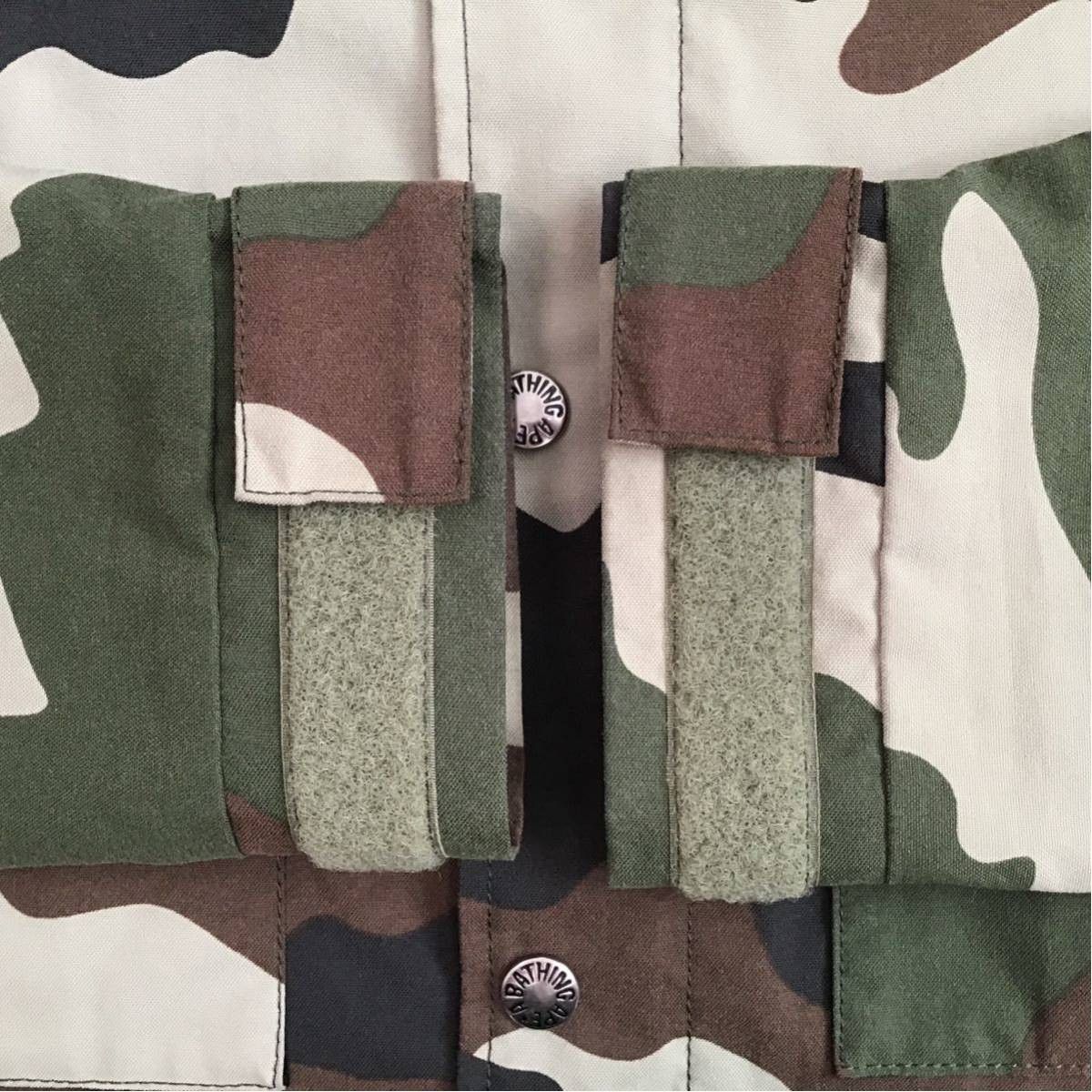 Bape BAPE woodland camo nylon hoodie jacket Size US M / EU 48-50 / 2 - 3 Thumbnail