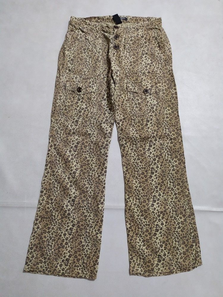 image of Vintage Michele Bohbot Leopard Cargo Multi Pocket Pants, Men's (Size 29)