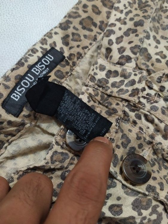 Other × Vintage 🔥Michele Bohbot Leopard Cargo multi pocket Pants Size US 29 - 11 Thumbnail