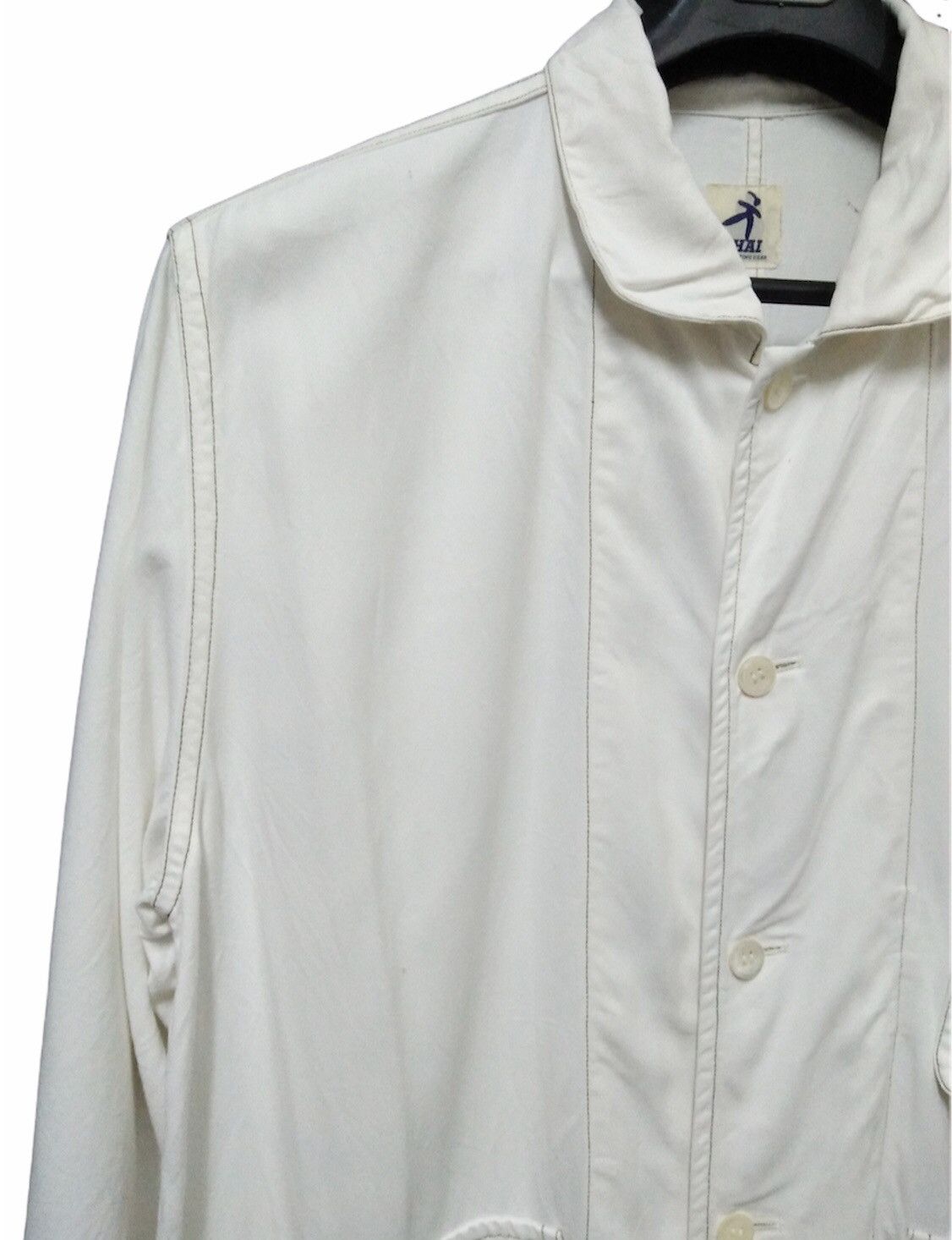 Hai Sporting Gear × Issey Miyake × Vintage Vintage Hai Sporting Gear White Workwear Jacket Size US L / EU 52-54 / 3 - 2 Thumbnail