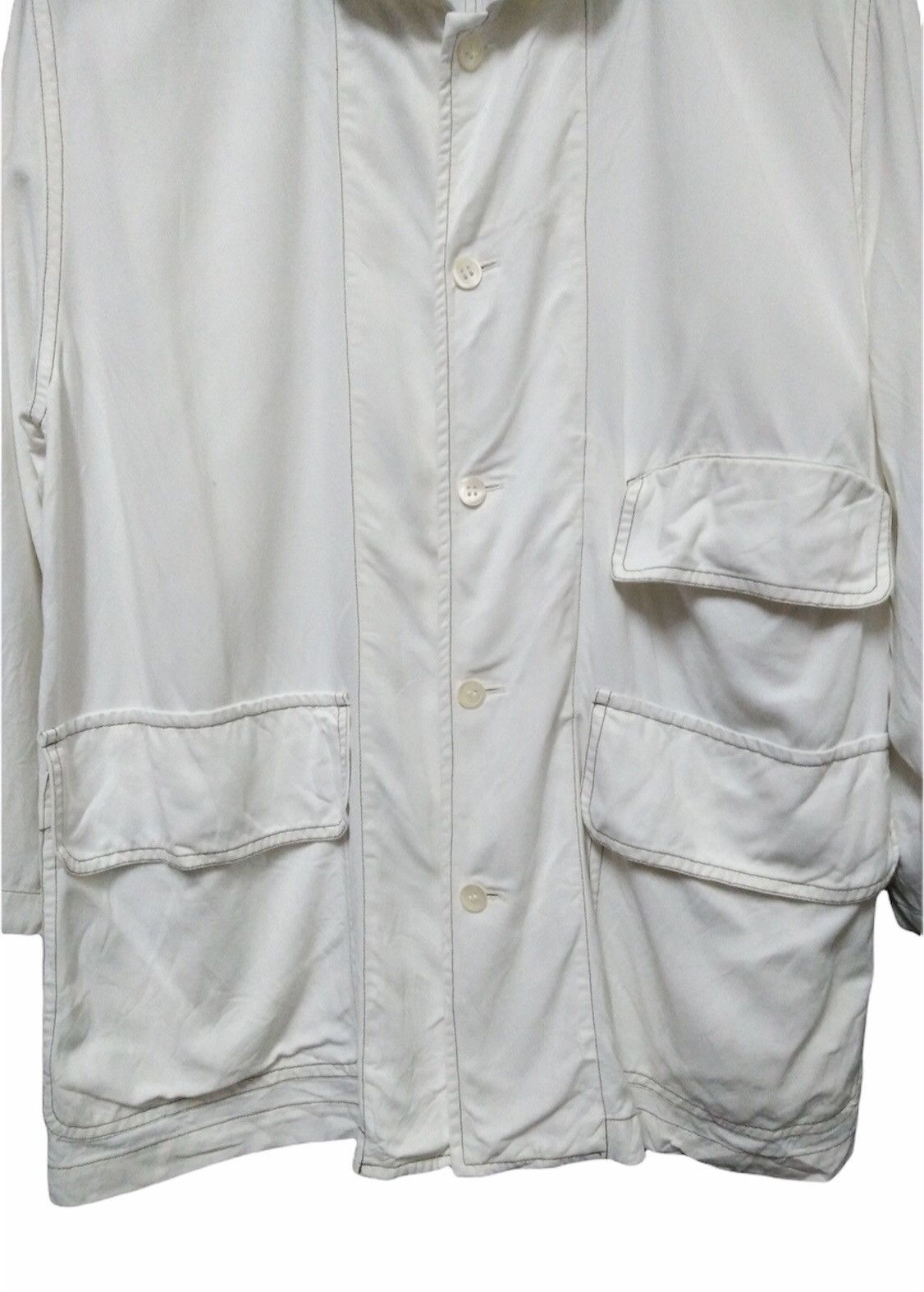 Hai Sporting Gear × Issey Miyake × Vintage Vintage Hai Sporting Gear White Workwear Jacket Size US L / EU 52-54 / 3 - 4 Thumbnail