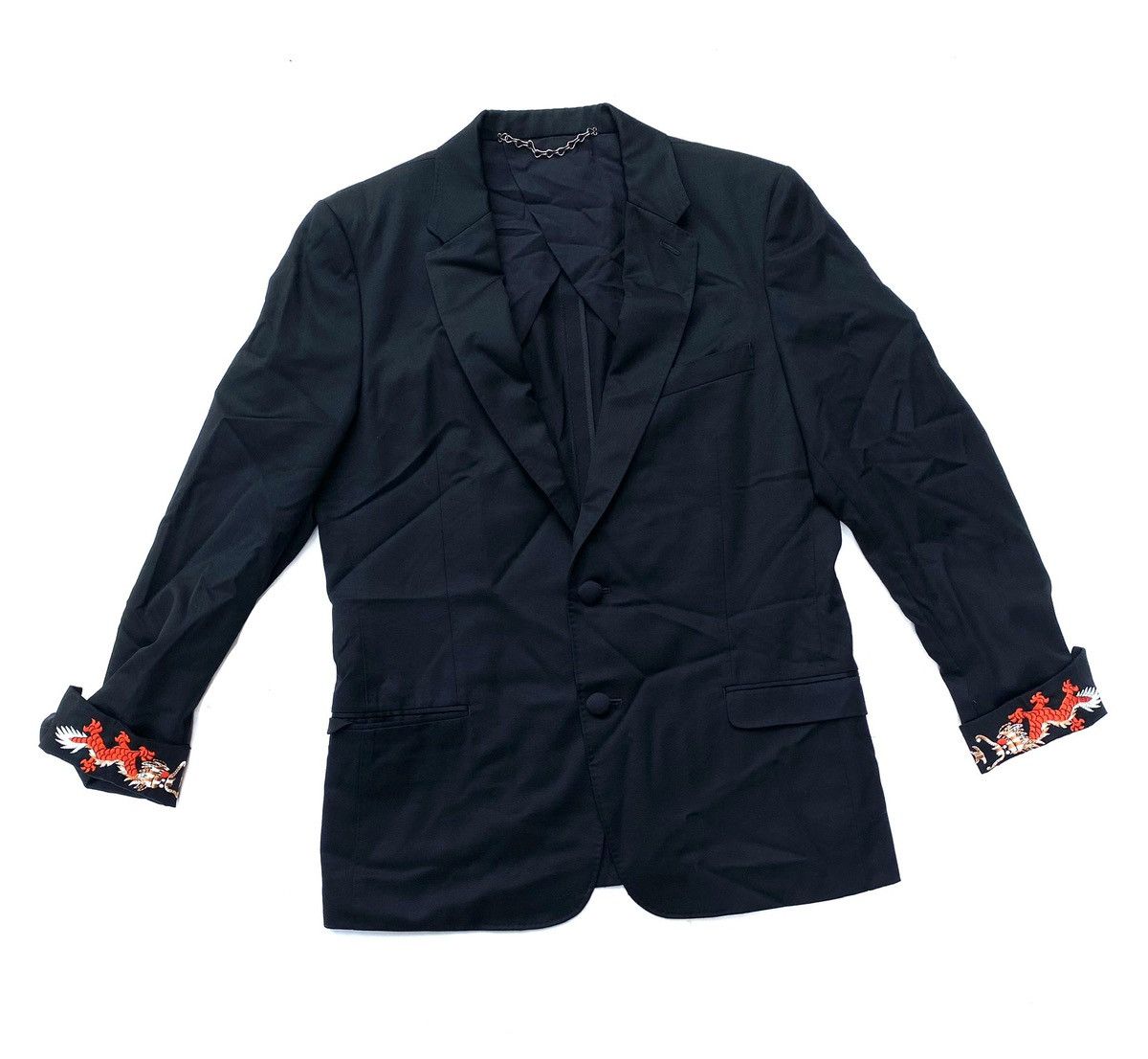 Maison MIHARA YASUHIRO Fall12 Dragon Embroidered Roll Up Sleeves Blazer Size 46S - 2 Thumbnail