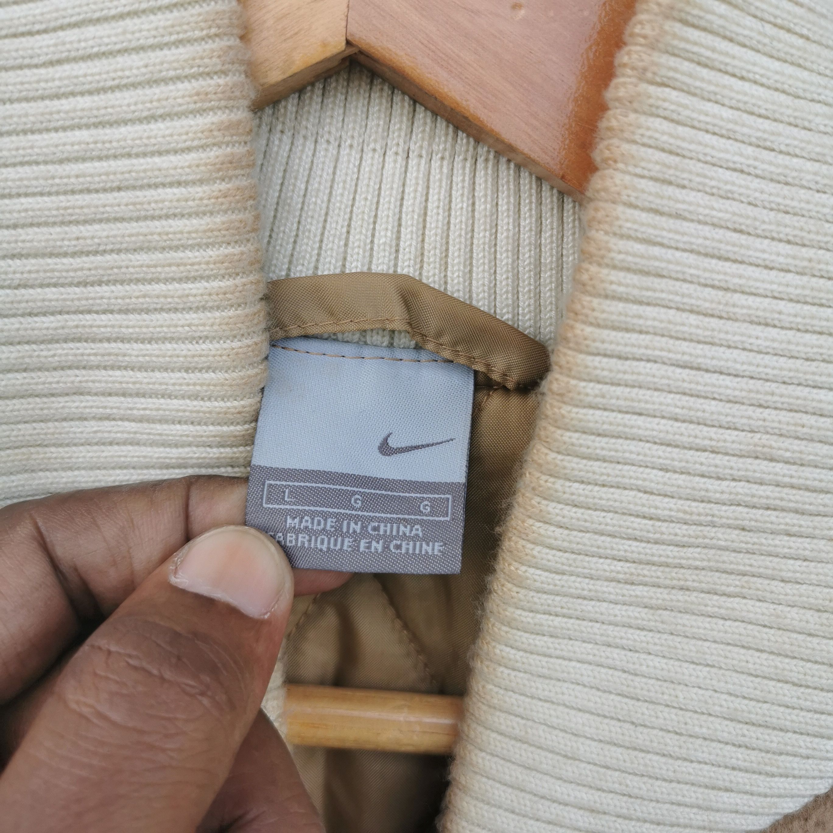Nike Vintage Nike Air-Sole Varsity Leather Wool Jacket Size US L / EU 52-54 / 3 - 14 Thumbnail