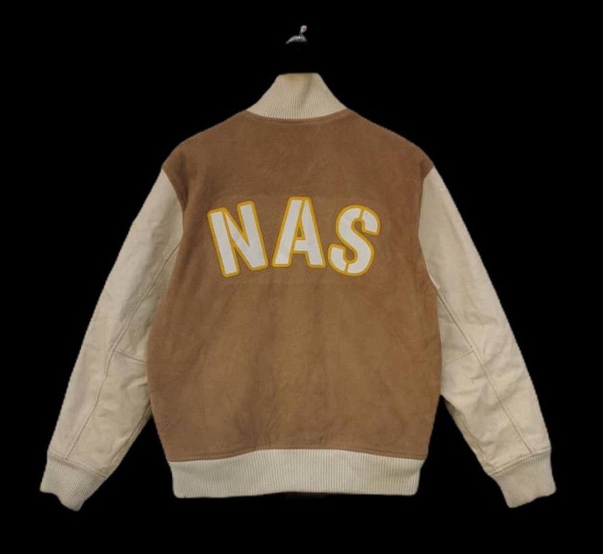 Nike Vintage Nike Air-Sole Varsity Leather Wool Jacket Size US L / EU 52-54 / 3 - 2 Thumbnail