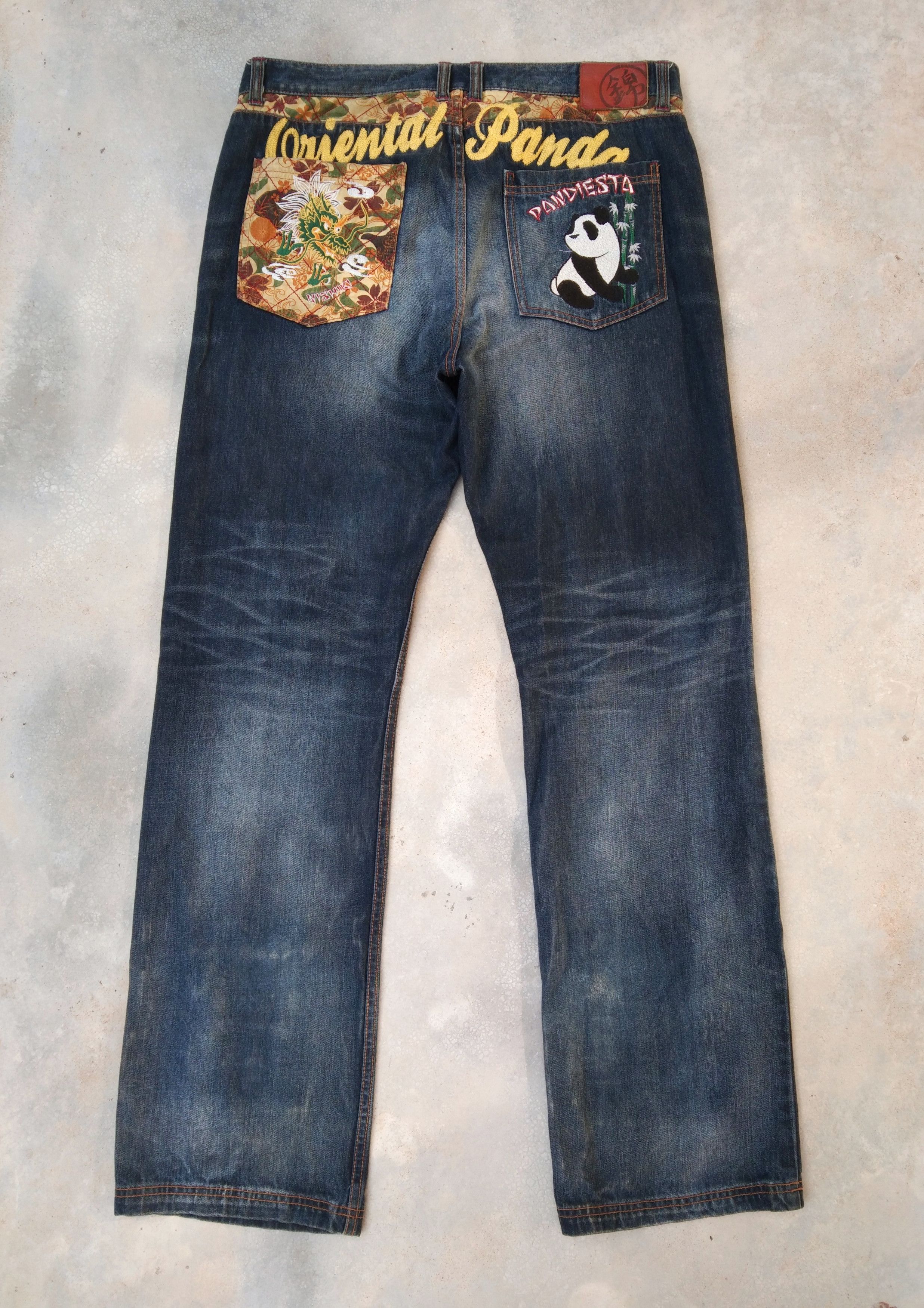 image of Nishiki X Pandiesta Japan Jeans Embroidered 36X35 in Blue, Men's