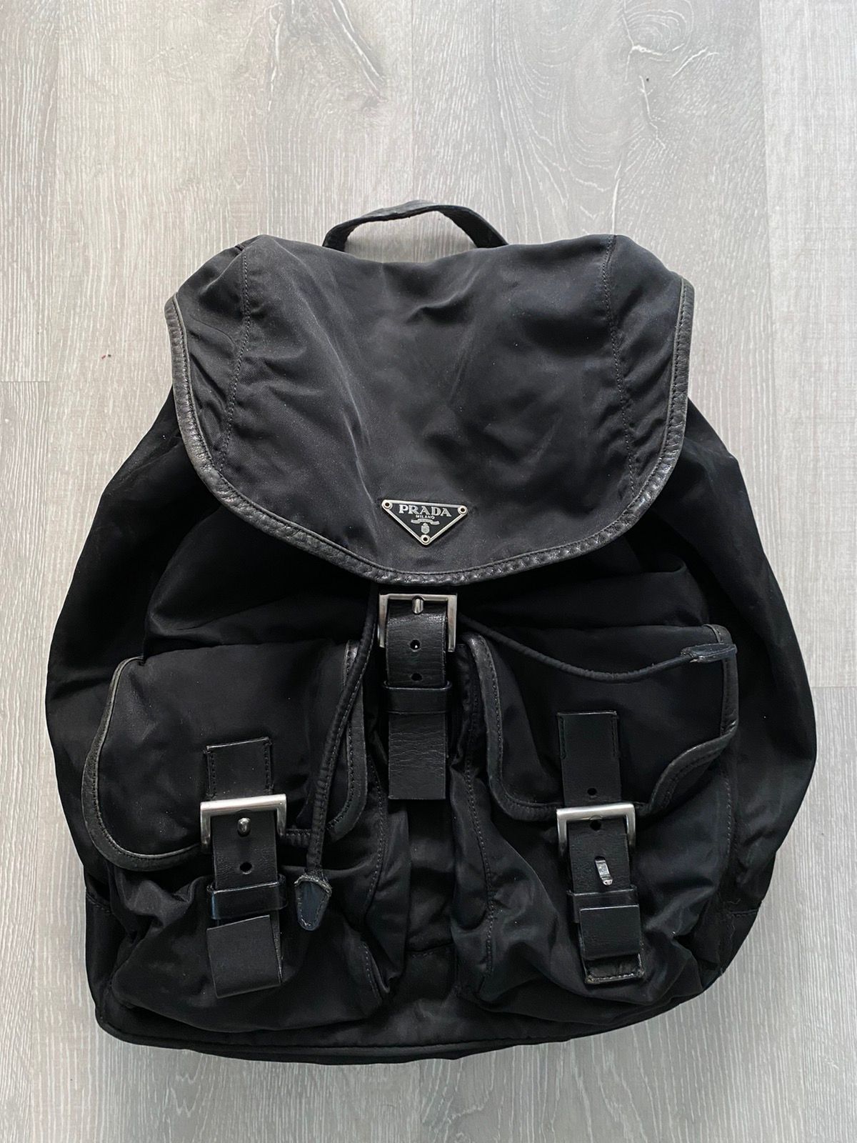 Vintage Vintage Prada Black Nylon Vela Backpack Size ONE SIZE - 1 Preview