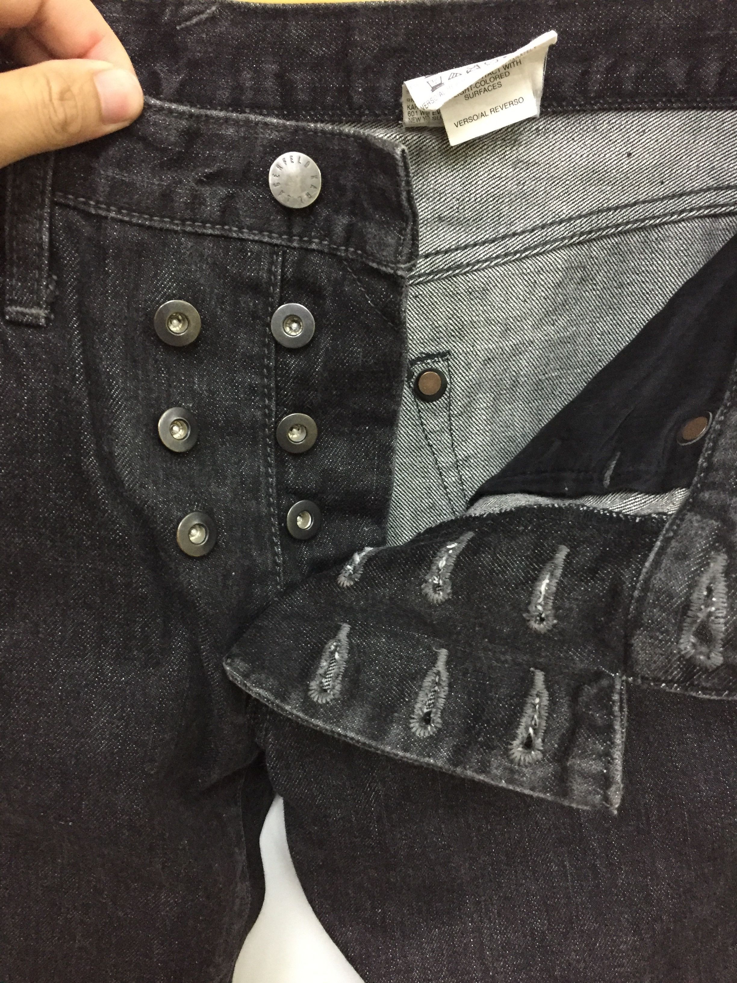 Karl Lagerfeld AW06 KARL LAGERFELD Double button black denim Size US 33 - 4 Thumbnail