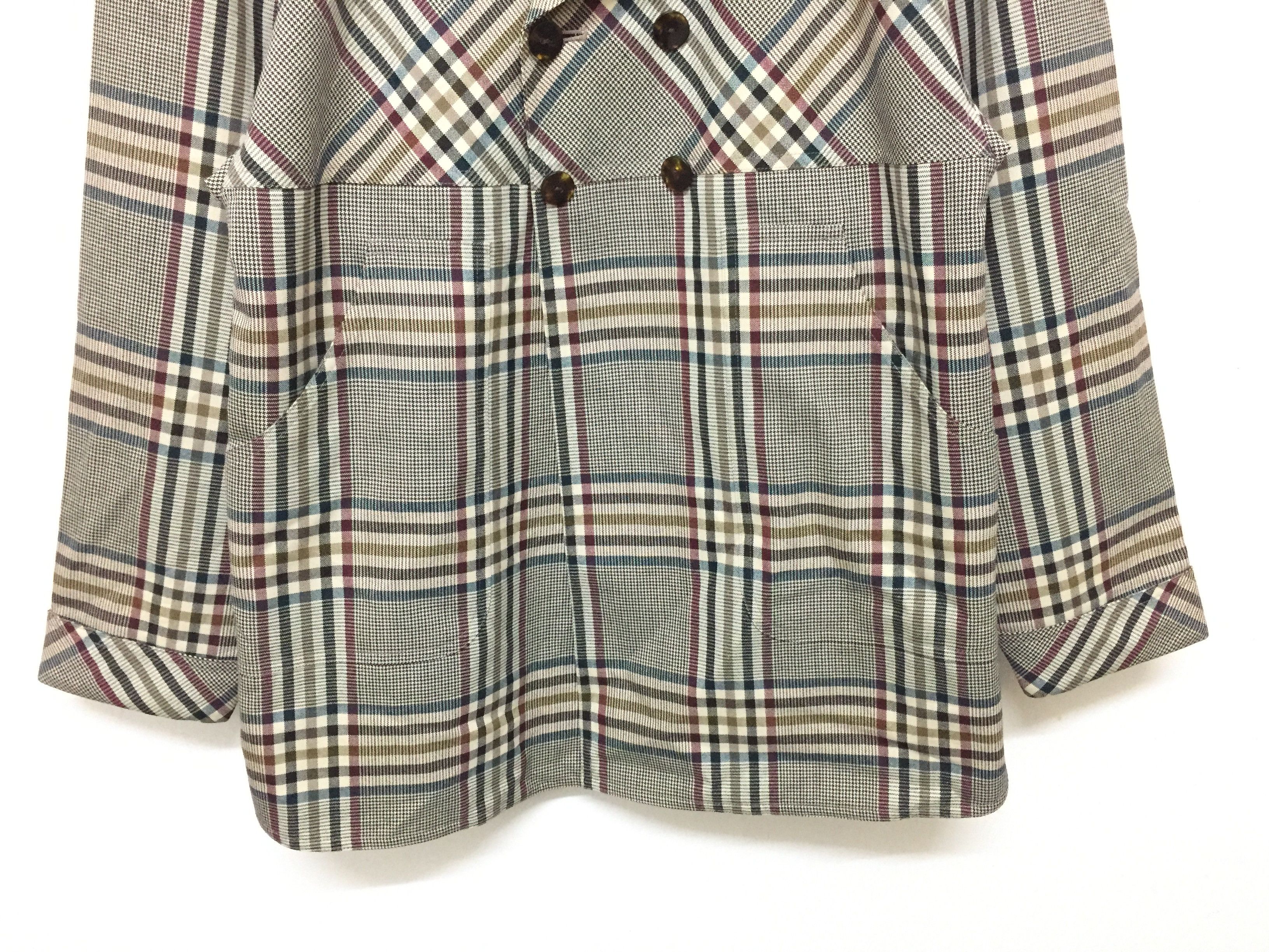 Karl Lagerfeld 80's KARL LAGERFELD asymmetrical checked Jacket Size M / US 6-8 / IT 42-44 - 4 Thumbnail