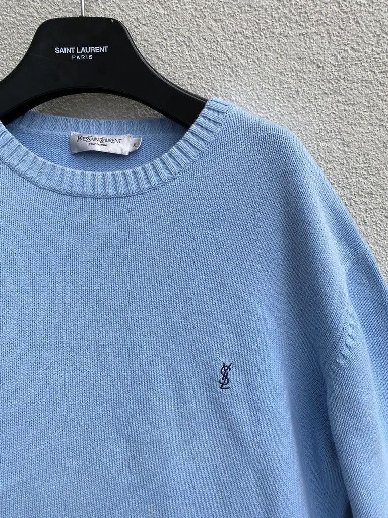 Vintage Blue YSL Sweater Knit | Grailed