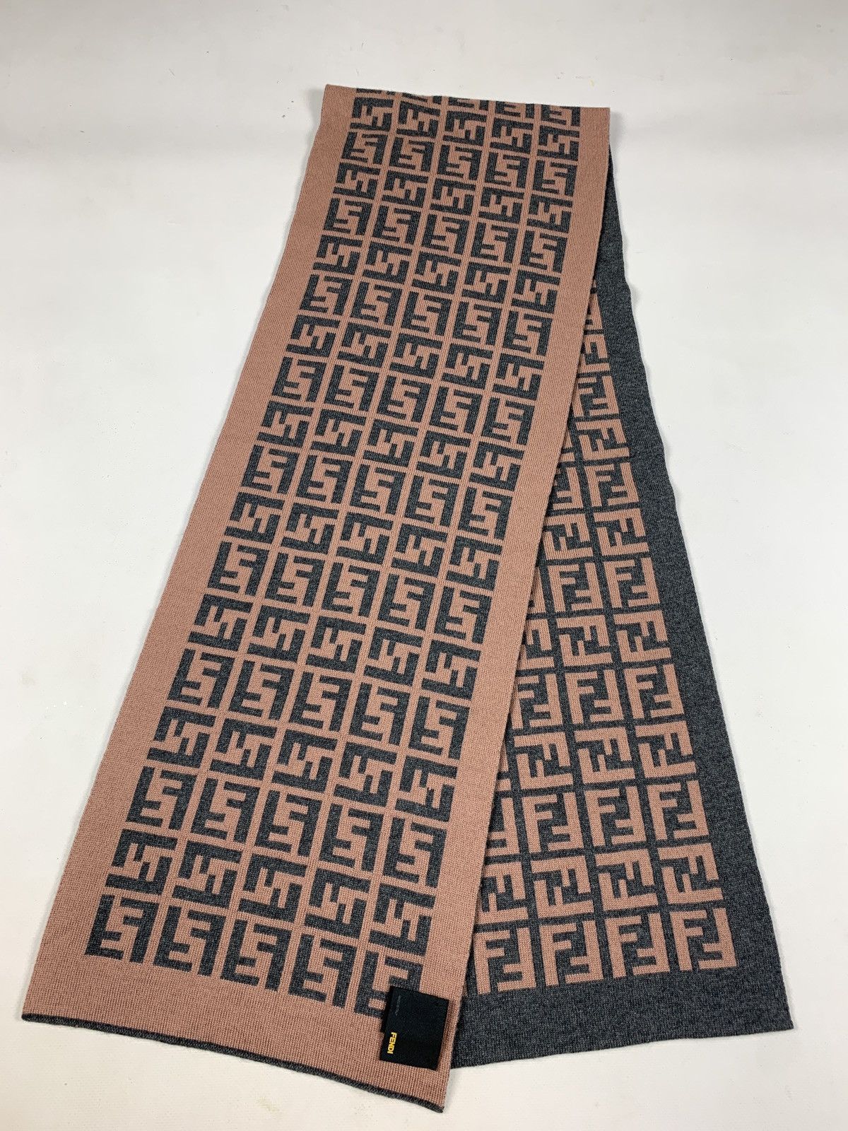 Fendi Vintage Fendi Monogram Double Sided Wool Scarf Size ONE SIZE - 6 Thumbnail