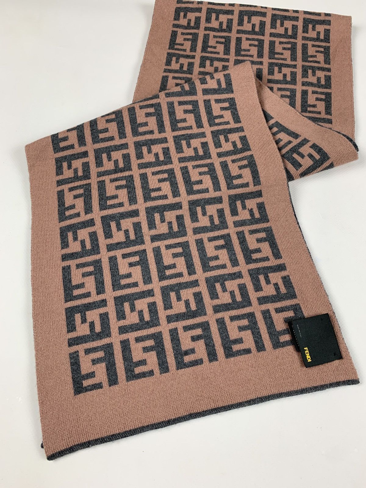 Fendi Vintage Fendi Monogram Double Sided Wool Scarf Size ONE SIZE - 10 Thumbnail