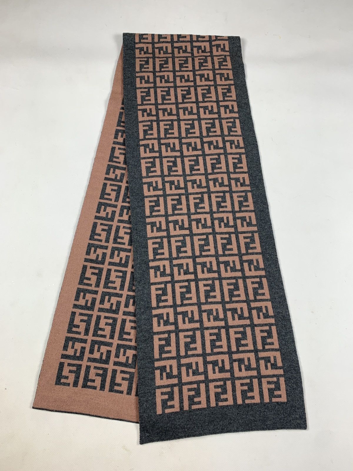 Fendi Vintage Fendi Monogram Double Sided Wool Scarf Size ONE SIZE - 5 Thumbnail