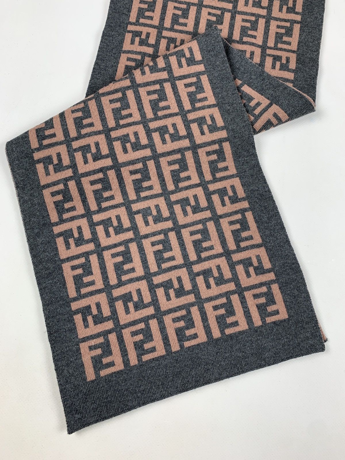 Fendi Vintage Fendi Monogram Double Sided Wool Scarf Size ONE SIZE - 8 Thumbnail