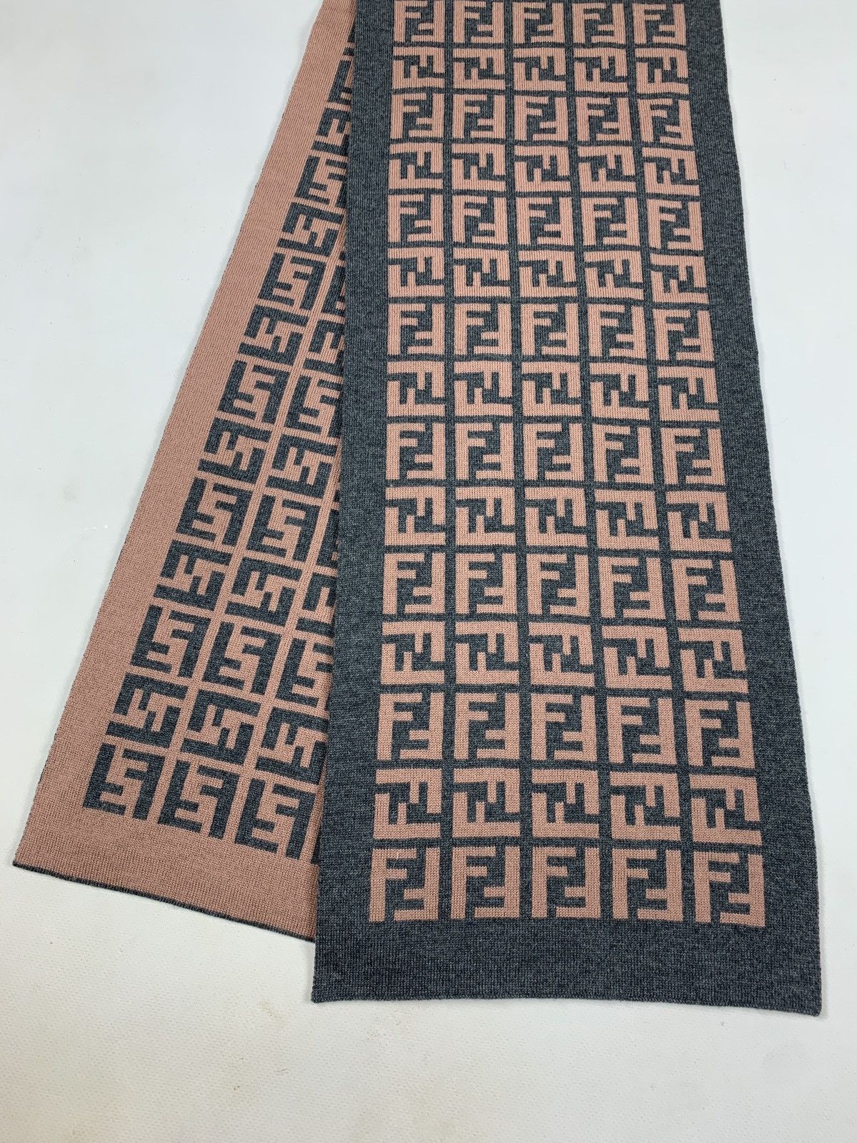 Fendi Vintage Fendi Monogram Double Sided Wool Scarf Size ONE SIZE - 9 Thumbnail