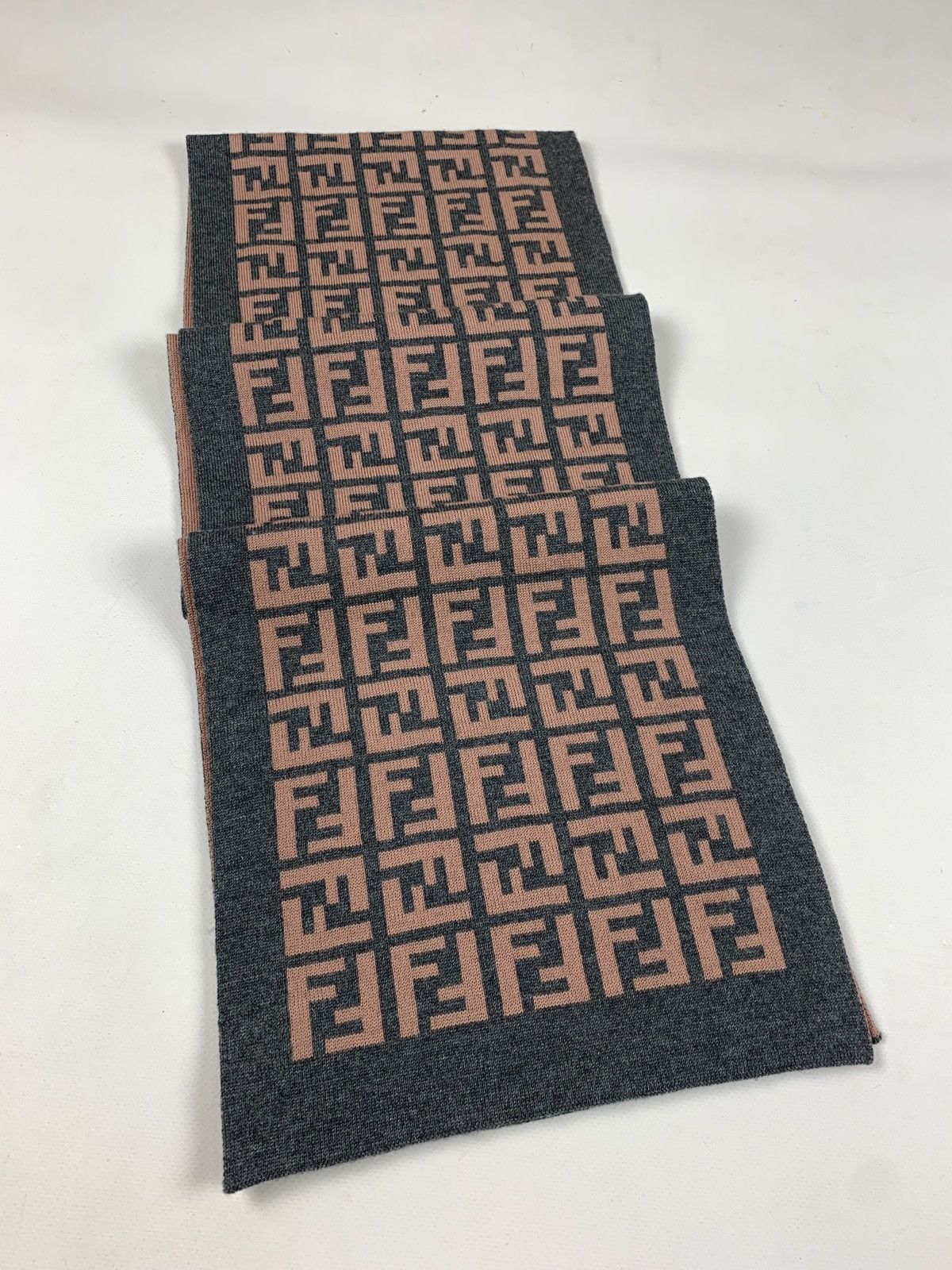 Fendi Vintage Fendi Monogram Double Sided Wool Scarf Size ONE SIZE - 3 Thumbnail