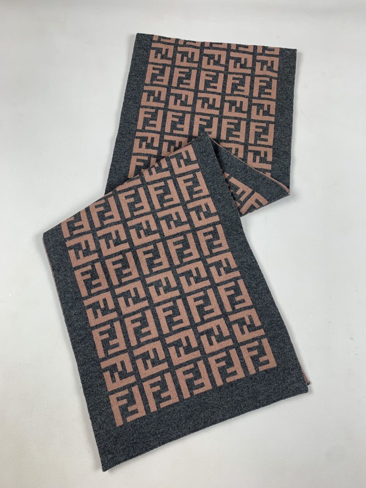 Fendi Vintage Fendi Monogram Double Sided Wool Scarf Size ONE SIZE - 2 Thumbnail