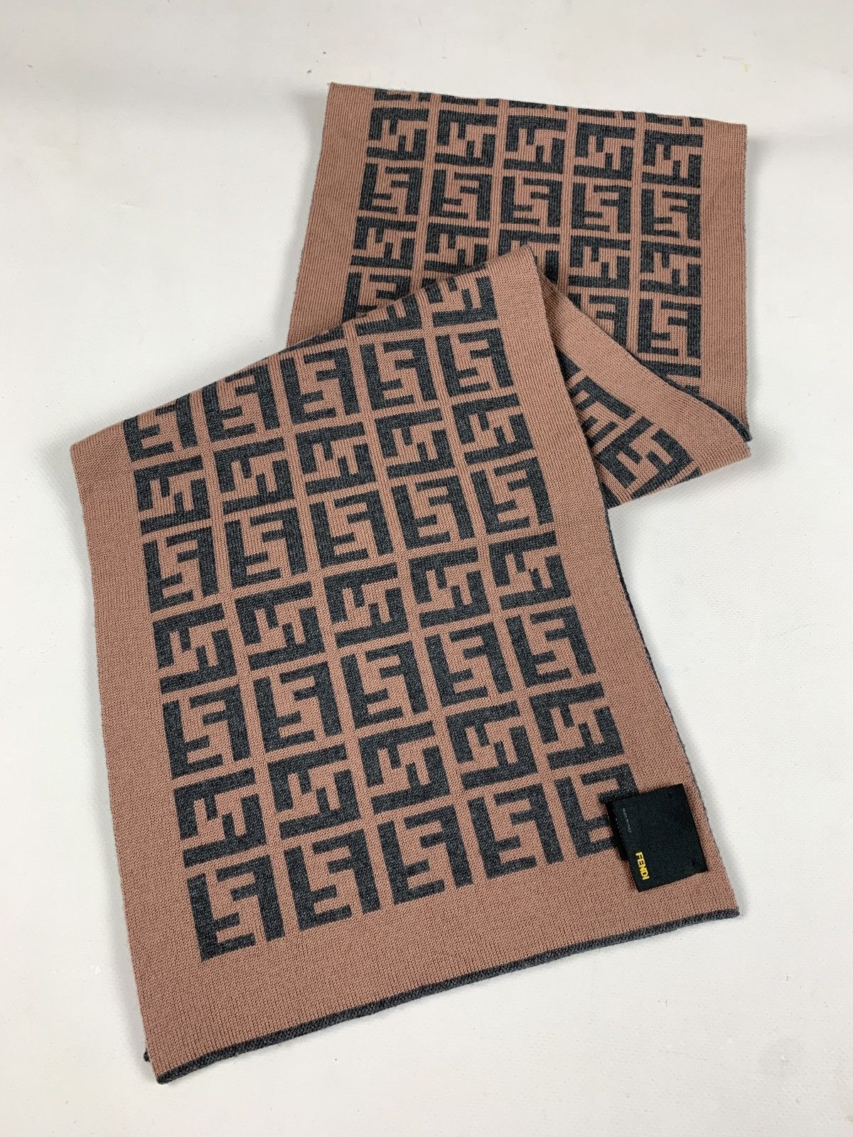 Fendi Vintage Fendi Monogram Double Sided Wool Scarf Size ONE SIZE - 1 Thumbnail