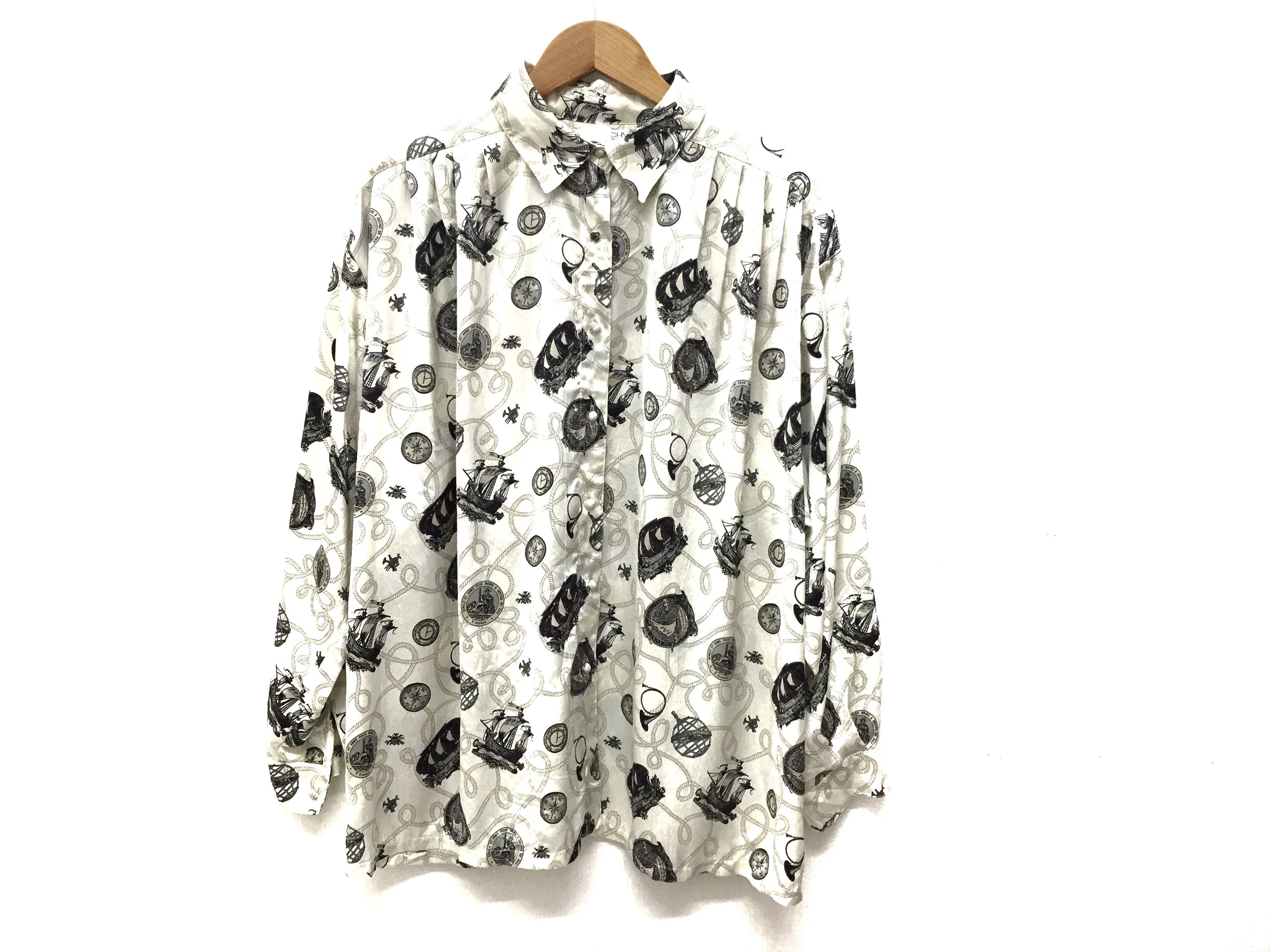Givenchy 1990s button up full print rope sailing Size L / US 10 / IT 46 - 2 Thumbnail