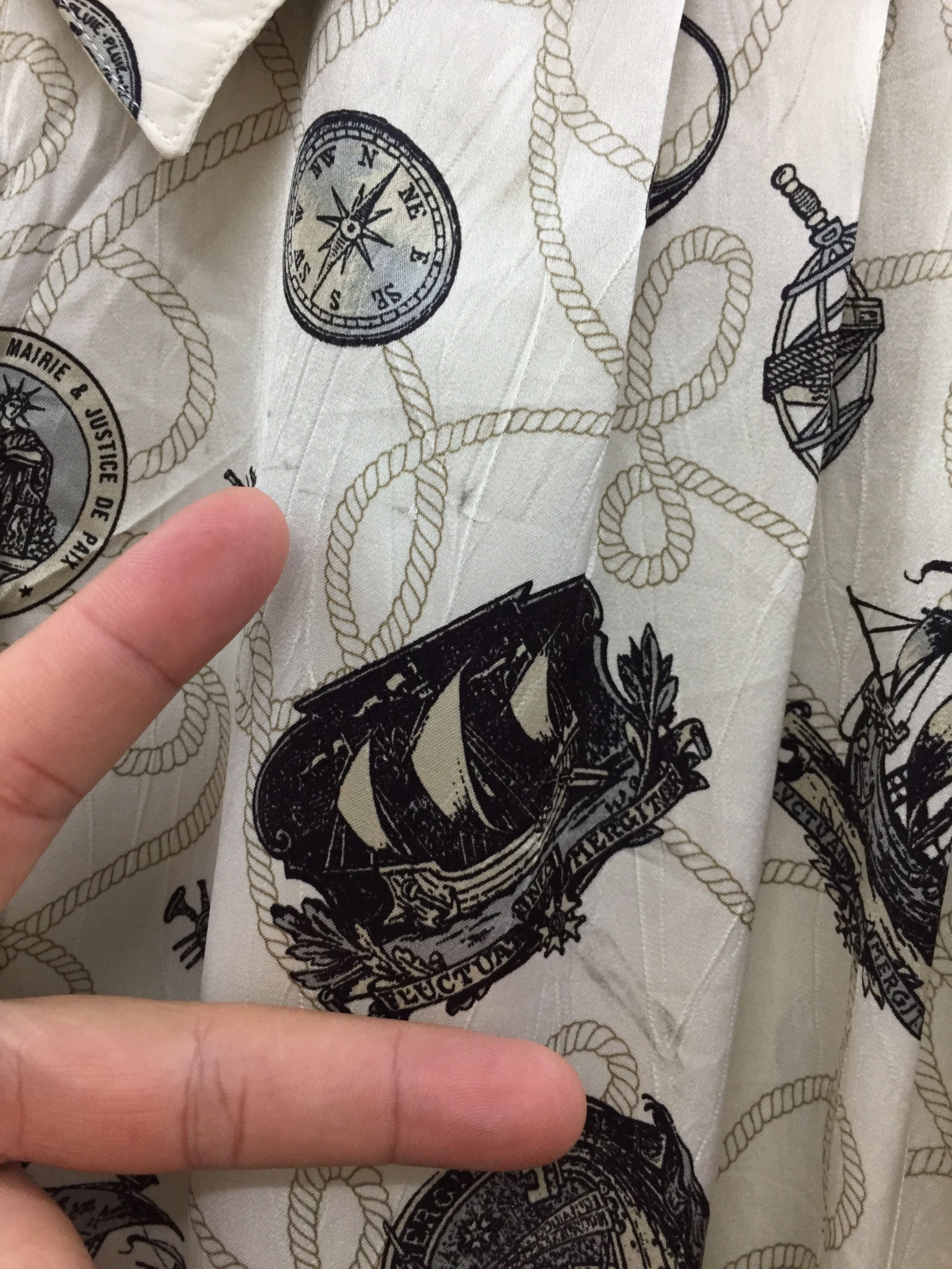 Givenchy 1990s button up full print rope sailing Size L / US 10 / IT 46 - 11 Thumbnail